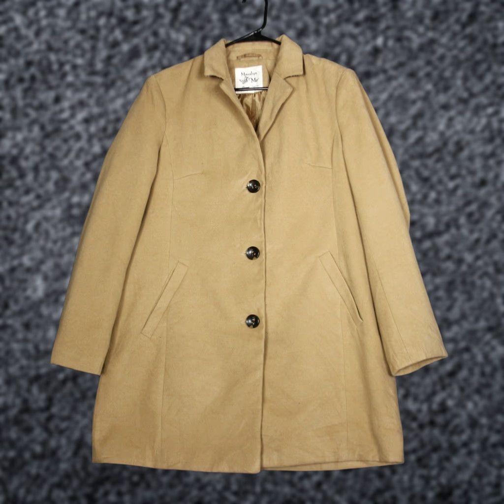 Vintage Marilyn & Me Coat Women Tan Button Front Single-Breasted Trench Size XL Size XL / US 12-14 / IT 48-50 - 1 Thumbnail