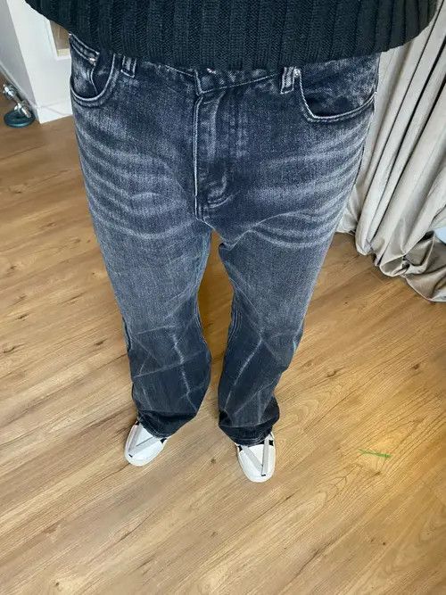 Designer × Japanese Brand Wide Leg Jeans Loose Straight-leg Flared Size US 33 - 2 Thumbnail