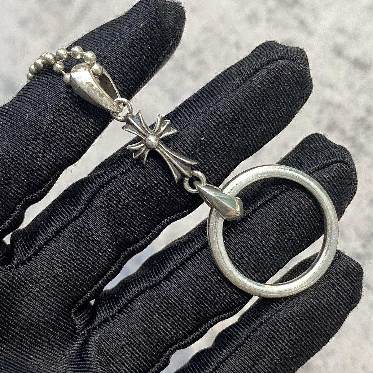 Chrome Hearts CHROME HEARTS Ball Chain Necklace Silver Cross Size ONE SIZE - 4 Thumbnail