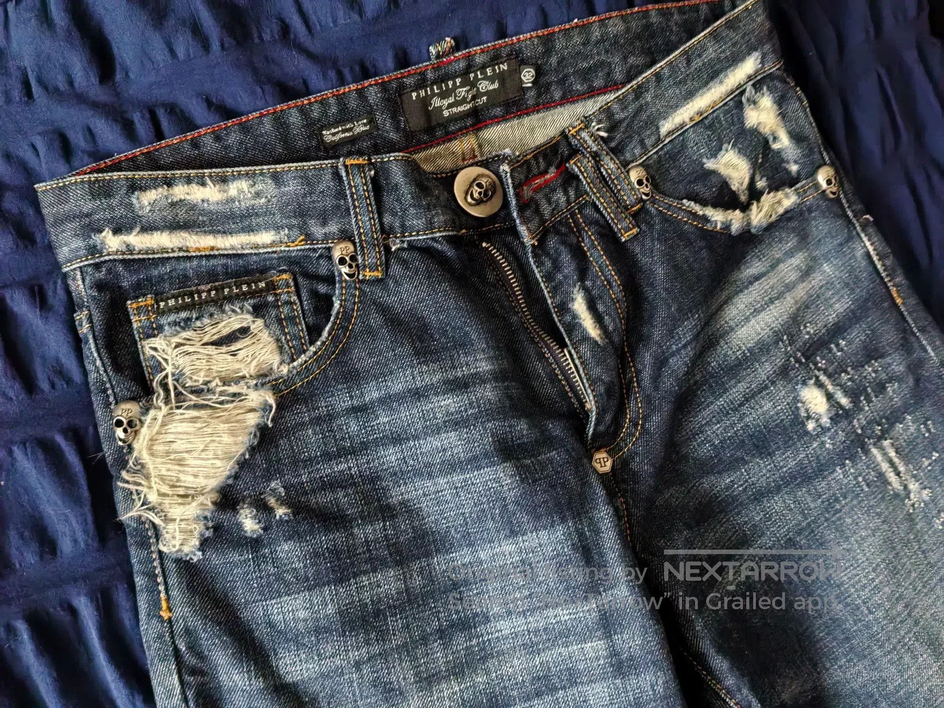 Philipp Plein Philipp Plein Men's Cotton Distressed Jeans. Size US 32 / EU 48 - 2 Thumbnail