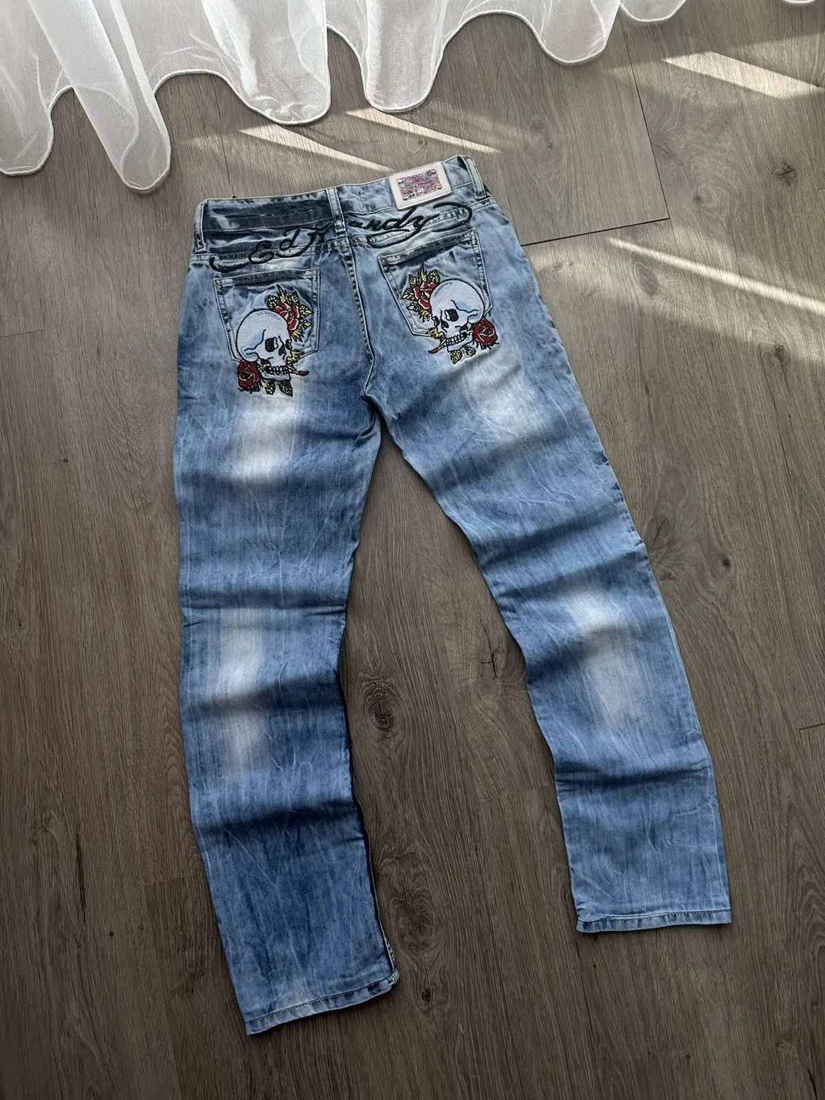 Christian Audigier × Ed Hardy × Vintage Vintage Ed Hardy Christian Audigier Denim Pants Size US 27 - 4 Thumbnail