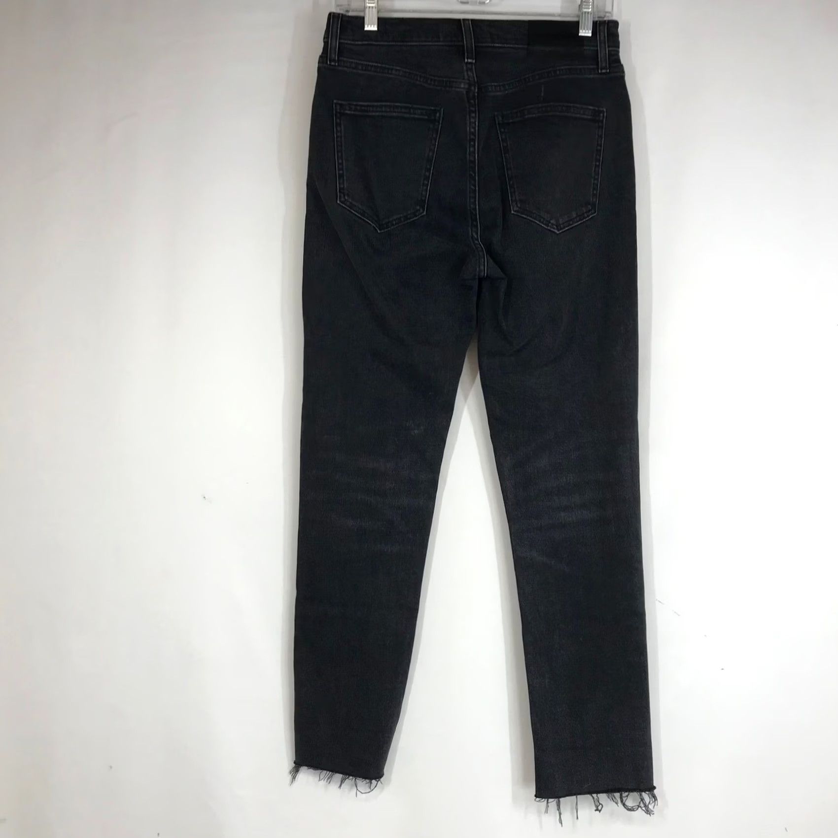 Vintage VINTAGE? No. Denim Forum The Yoko High Rise Slim Jeans Black Button Fly Raw Hem Size 27 Size 27" / US 4 / IT 40 - 4 Thumbnail