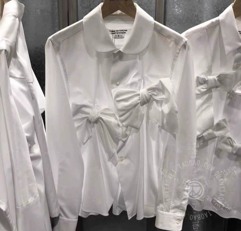 Comme des Garcons Comme Des Garcons White Bow Shirt Size S / US 4 / IT 40 - 1 Thumbnail