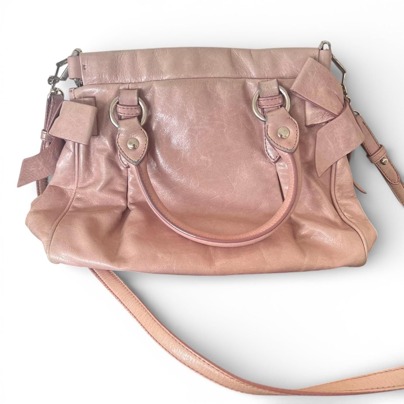 Miu Miu Miu Miu - Pink Ribbon Leather Handbag Size ONE SIZE - 7 Thumbnail