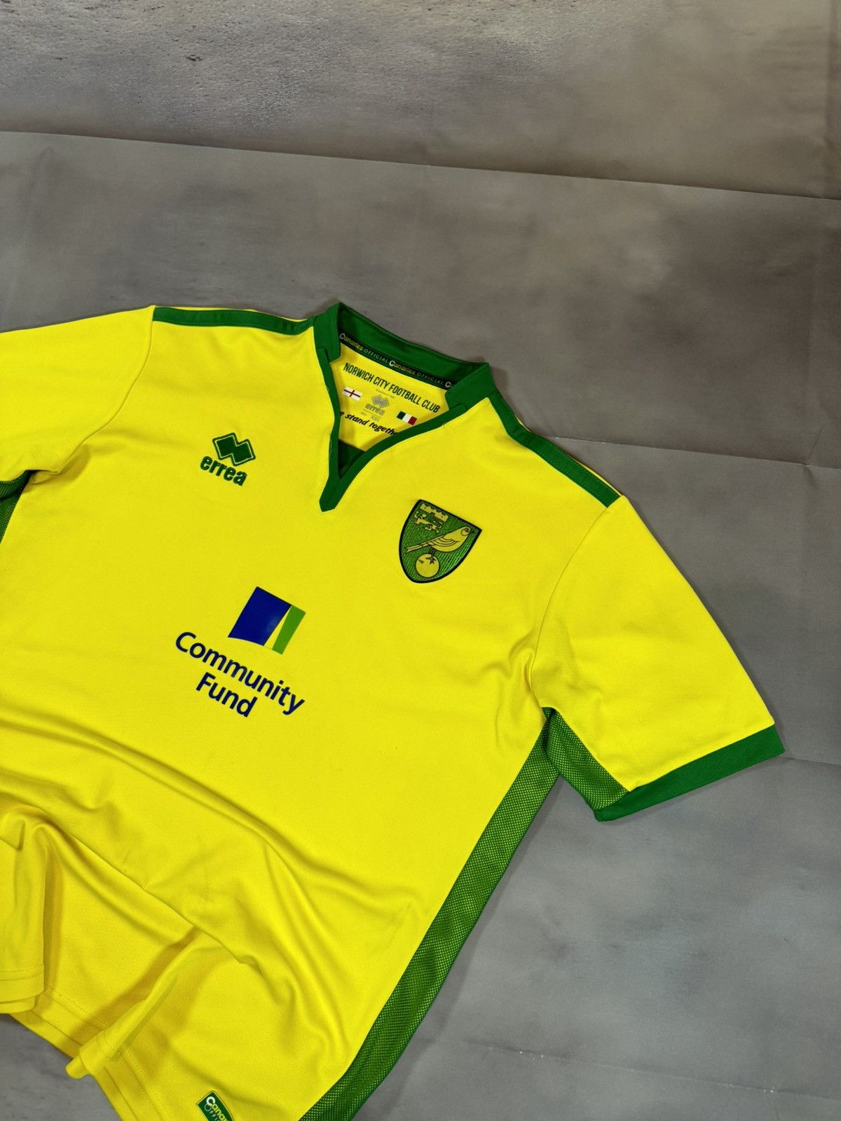 Errea × Vintage Vintage Norwich City 2016/17 Errea Soccer Jersey Blokcore Size US XXL / EU 58 / 5 - 2 Thumbnail
