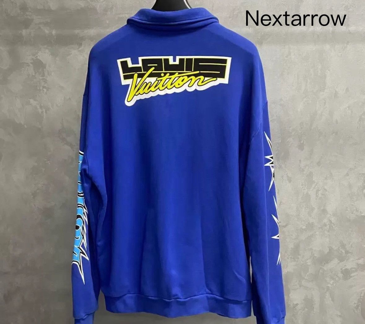 Louis Vuitton Louis Vuitton 23 Latest Blue Printed Logo Half Zipper Jacket Size US XL / EU 56 / 4 - 2 Thumbnail