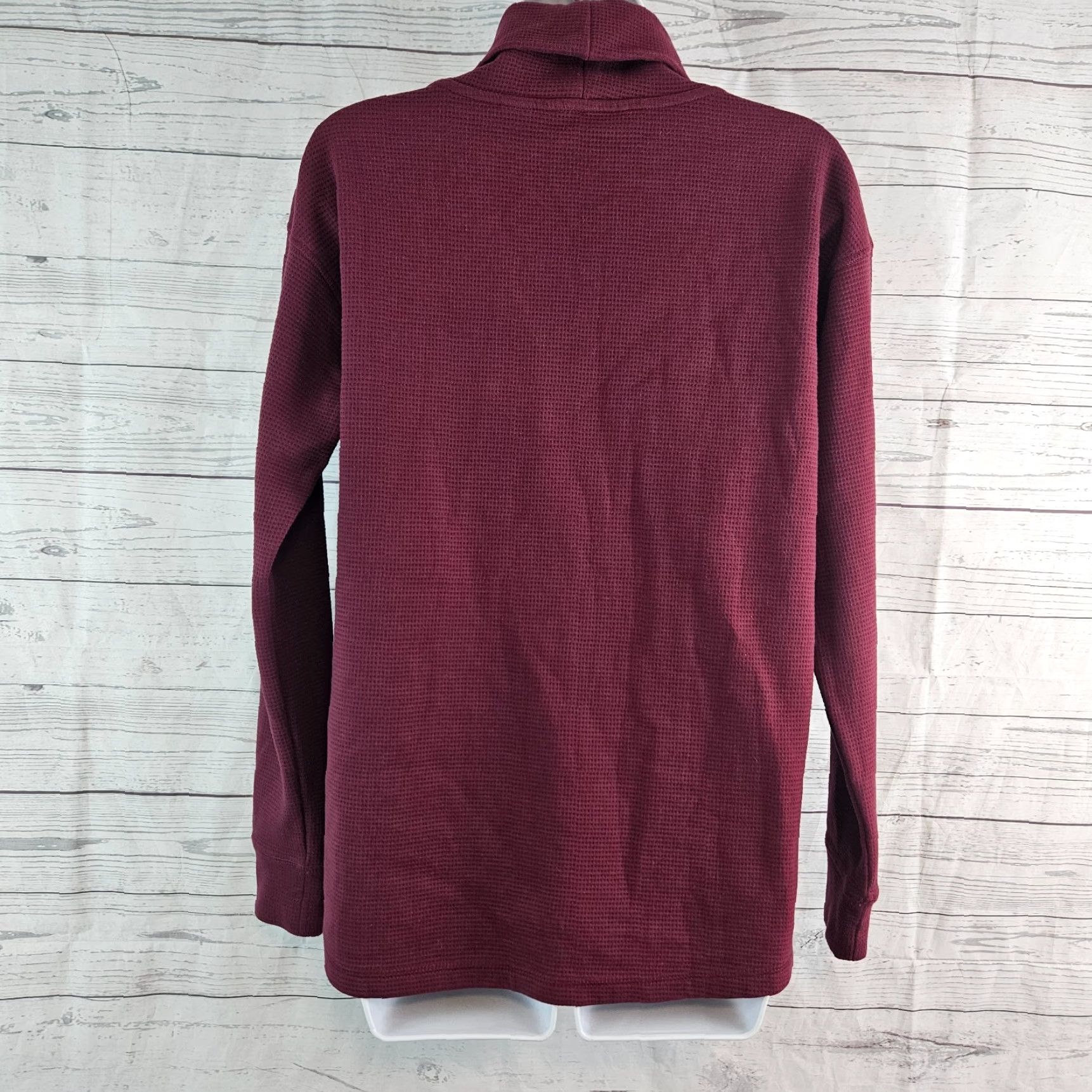 Lands' End Lands' End Womens Cowl Neck Top Sz S Burgundy Long Sleeve Shirt Womens Top - Lands' End Cardigan? Size S / US 4 / IT 40 - 3 Thumbnail