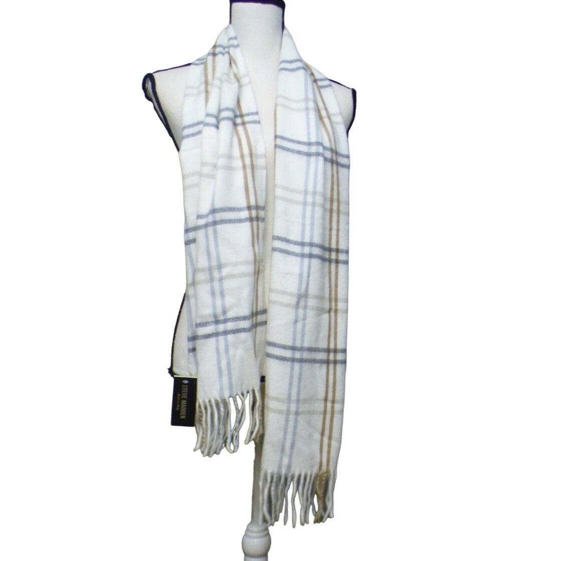 Steve Madden Steve Madden Mid Weight Plaid Muffler Scarf, 11”x 70”, Ivor Size ONE SIZE - 5 Thumbnail