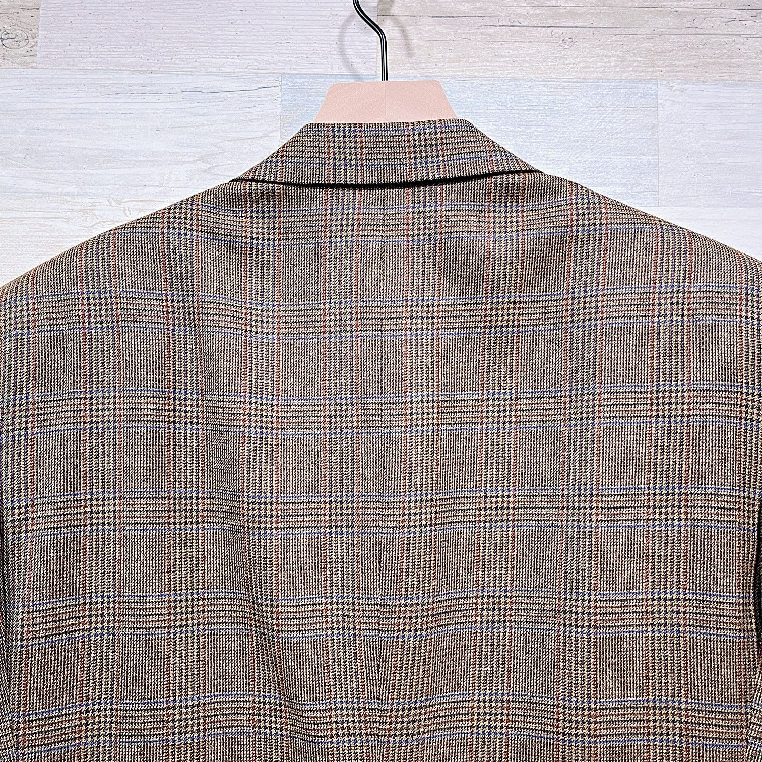 Barneys New York Barneys New York Wool Tweed Sport Coat Brown Plaid Mens 38R Size 38R - 6 Thumbnail