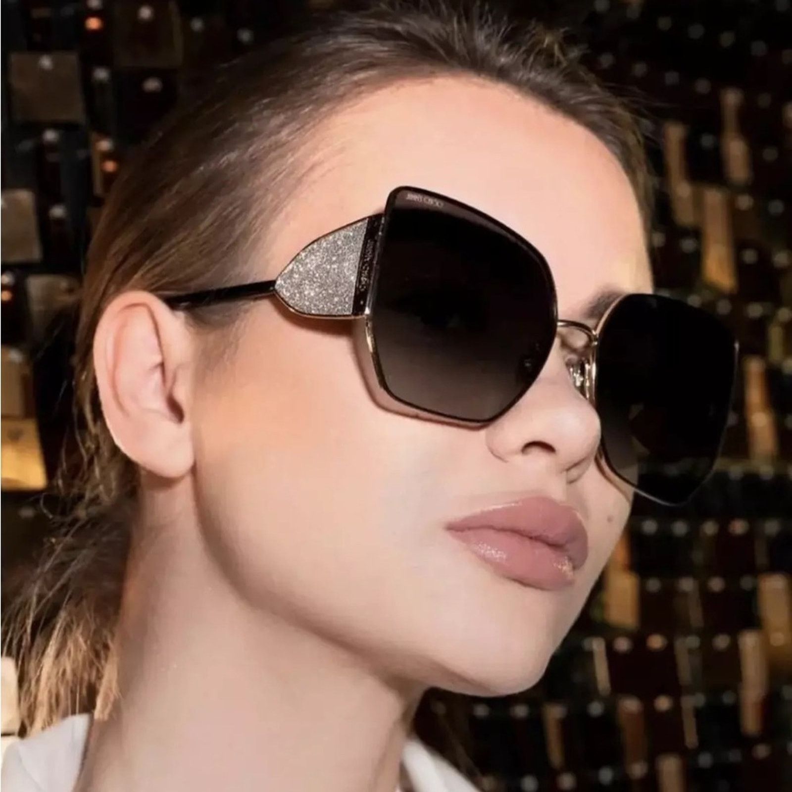 Jimmy Choo NEW JIMMY CHOO River/S 2M2 Black Oversized Women Sunglasses Size ONE SIZE - 13 Thumbnail