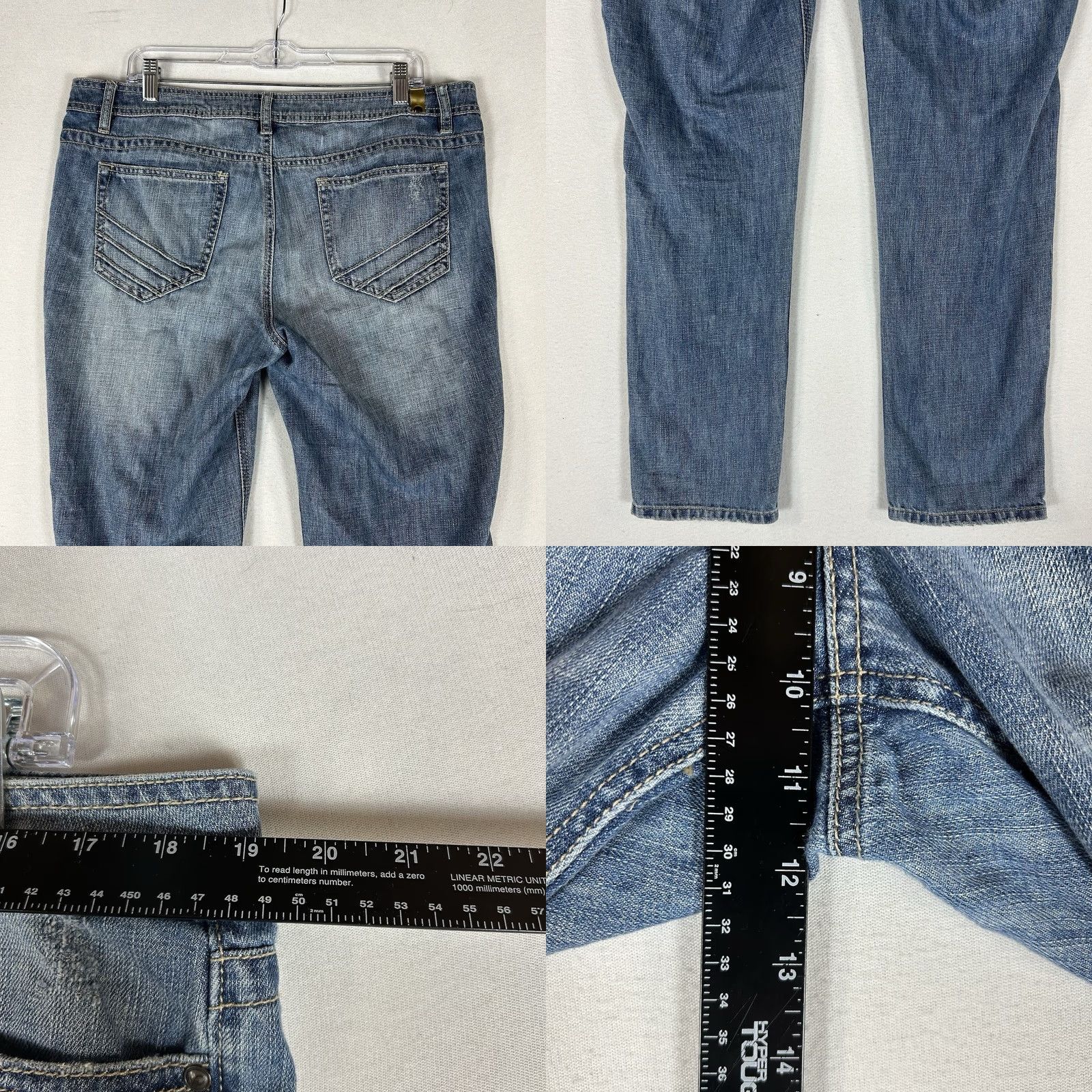 Vintage LC Lauren Conrad Jeans Womens 14 Plus Straight Leg Denim Blue Medium Wash 5-Pocket Zipper Button Casual Jeans Womens Size 30" / US 8 / IT 44 - 8 Thumbnail