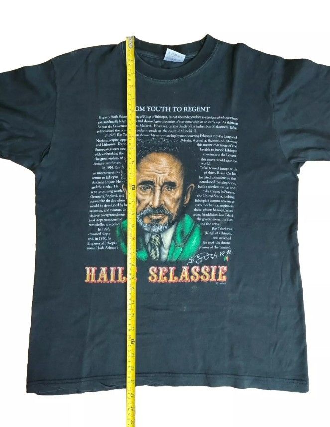 Vintage Vintage Haile Selassie King Ethiopia T-Shirt Rastafari Size US M / EU 48-50 / 2 - 7 Thumbnail