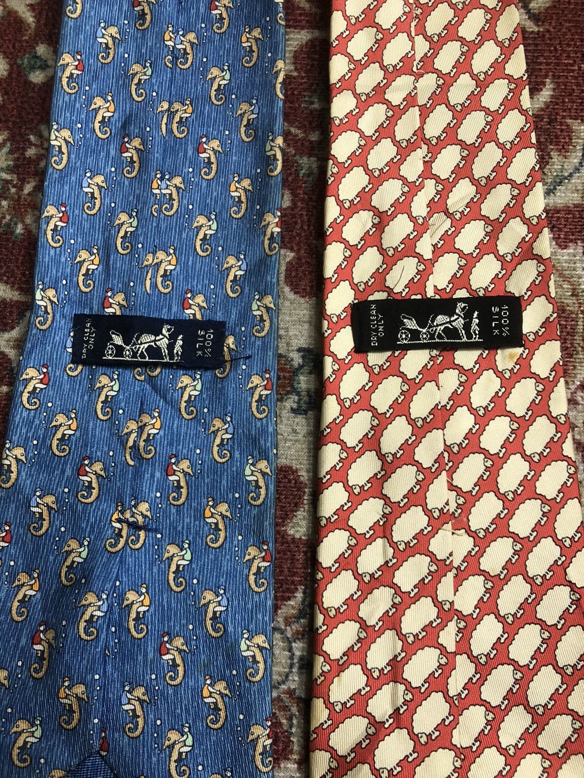 Hermes Hermes Designer necktie 100% silk multicolor pattern rare Size ONE SIZE - 4 Thumbnail