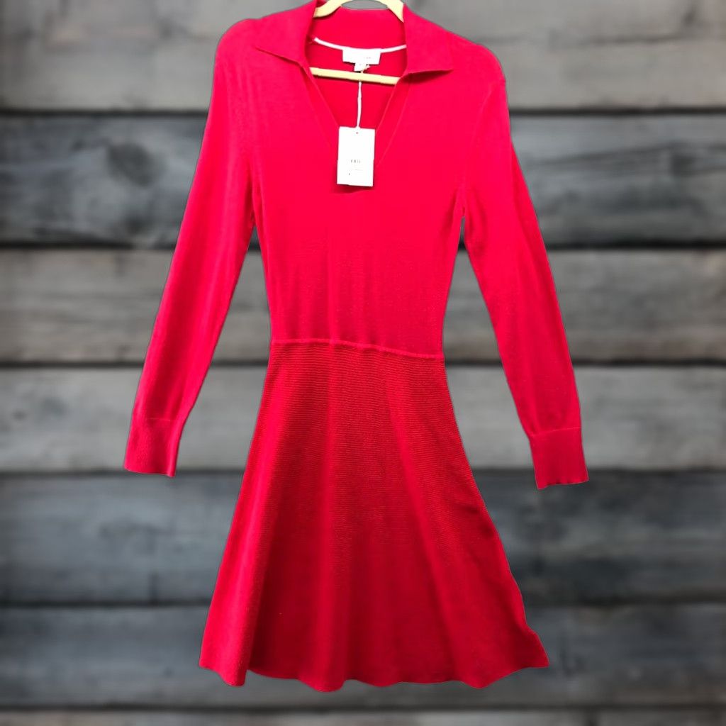 Vintage NWT Free Assembly Sweater Dress XS Pink Collared A-Line Fit & Flare Stretch Dress WomensXS Pink Collared A-Line Size XS / US 0-2 / IT 36-38 - 1 Thumbnail
