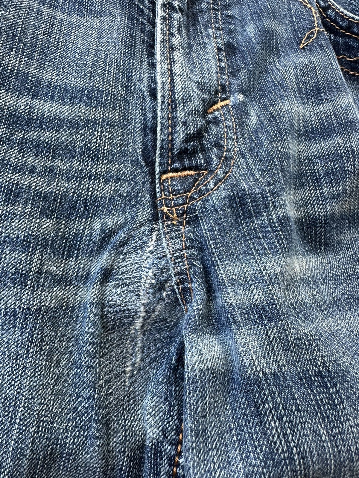 Edwin Edwin Ex Vintage Buffalo Head Flare Distressed Denim F98 Size US 34 / EU 50 - 10 Thumbnail
