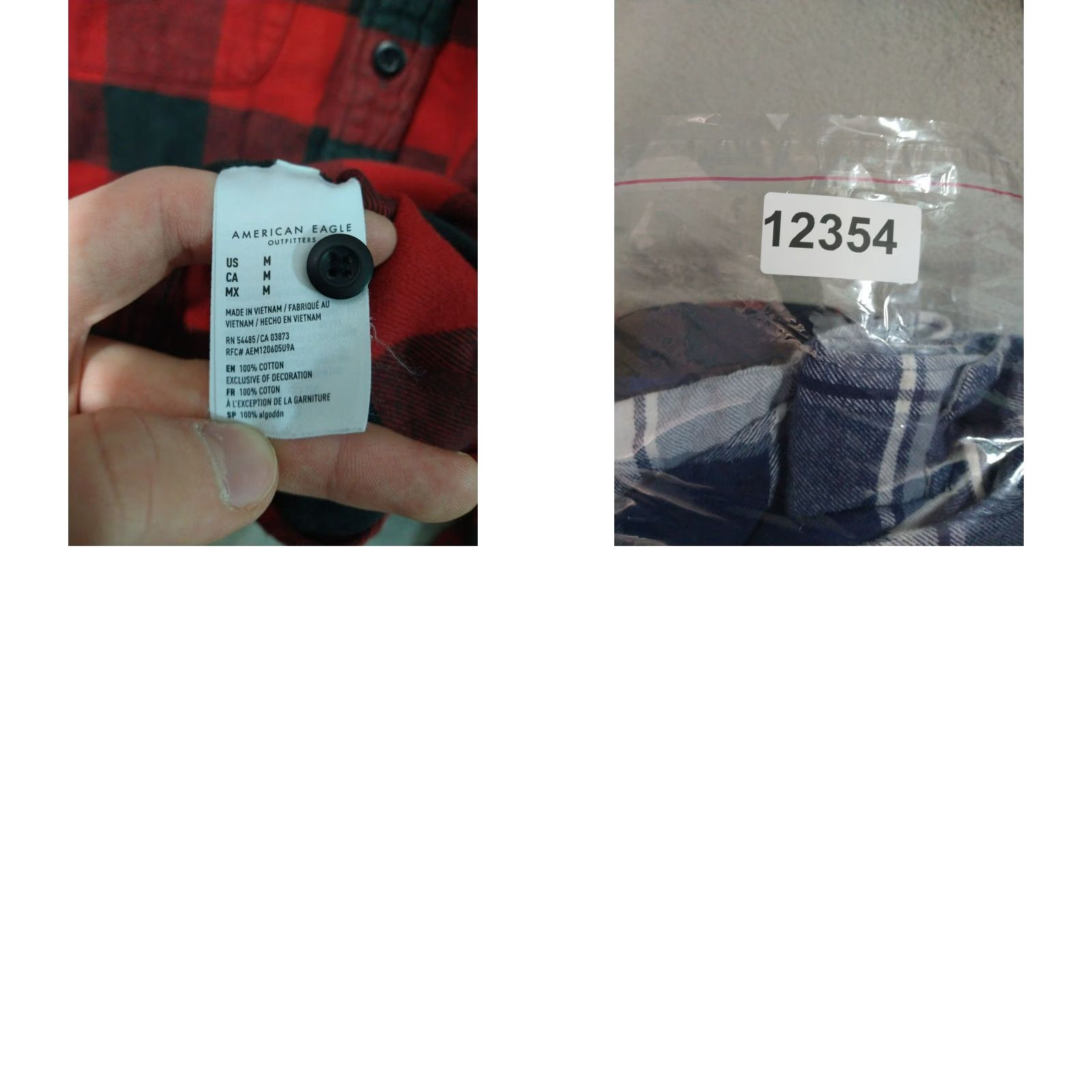 American Eagle Outfitters VINTAGE American Eagle Outfitters Shirt Mens Medium Plaid Flannel Button-Down Long Sleeve Lot of 3 Size US M / EU 48-50 / 2 - 8 Thumbnail