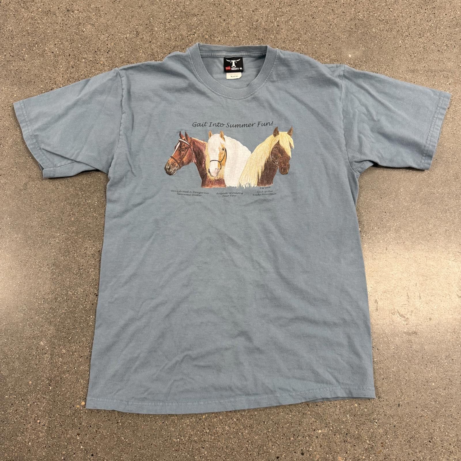 Hanes Vintage Hanes Beefy-T Rocky Mountain Horses Shirt Mens M Size US L / EU 52-54 / 3 - 1 Thumbnail