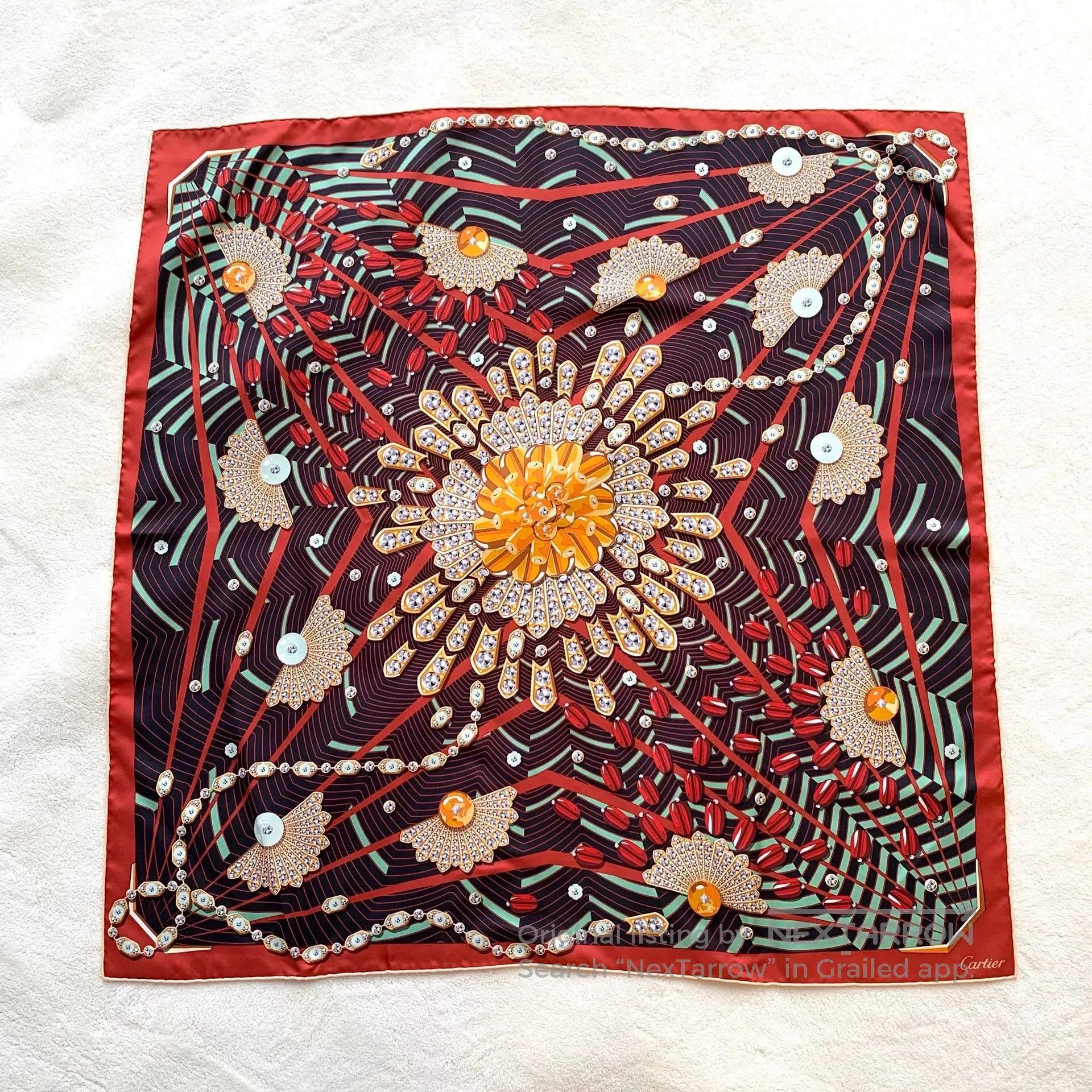 Cartier Cartier Multi-Color Rhinestone Silk Scarf. Size ONE SIZE - 1 Thumbnail