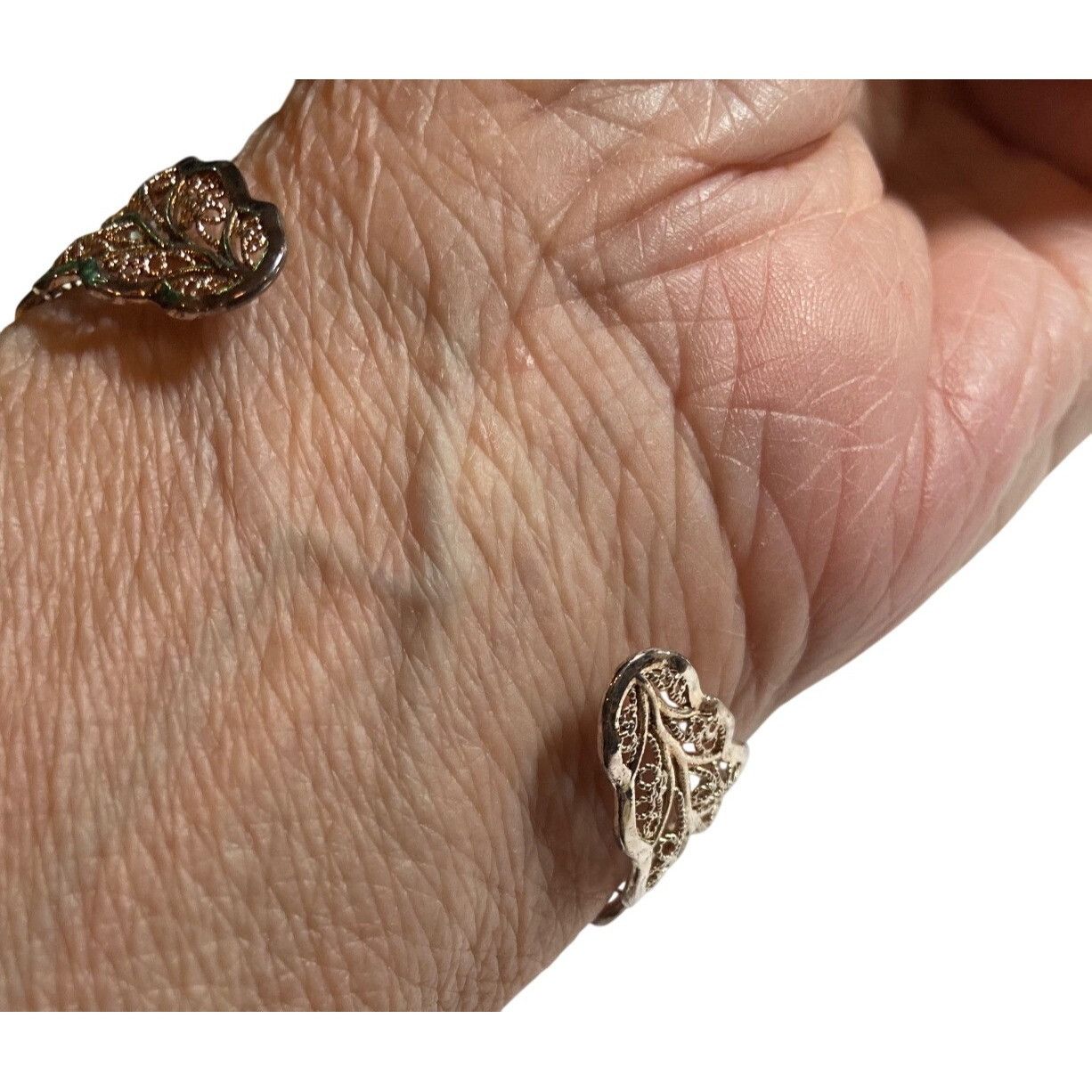 Other Filigree Rose Statement Cuff Bracelet With Intricate Leaf De Size ONE SIZE - 14 Thumbnail