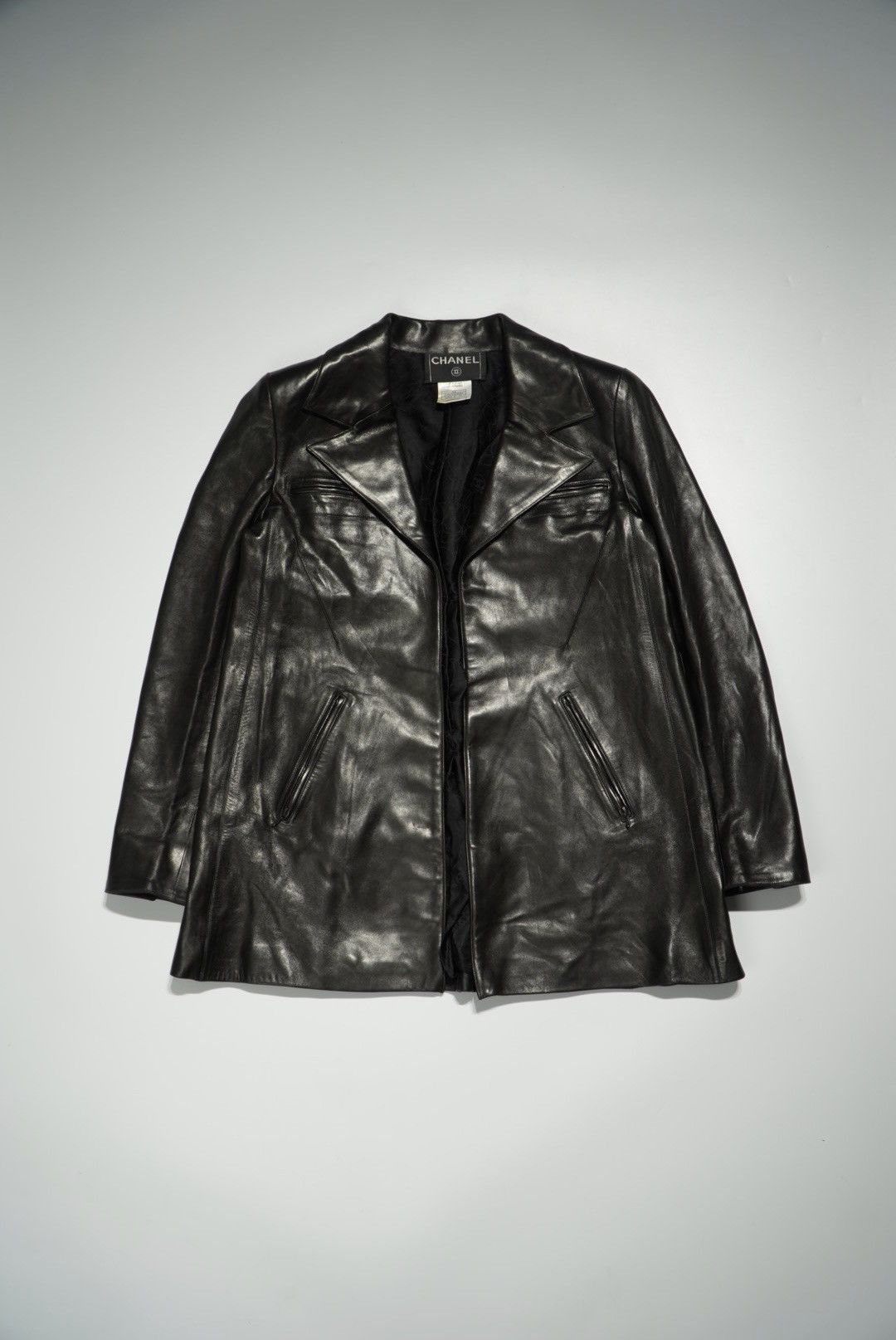 Chanel Chanel Black Leather Jacket Size S / US 4 / IT 40 - 1 Thumbnail