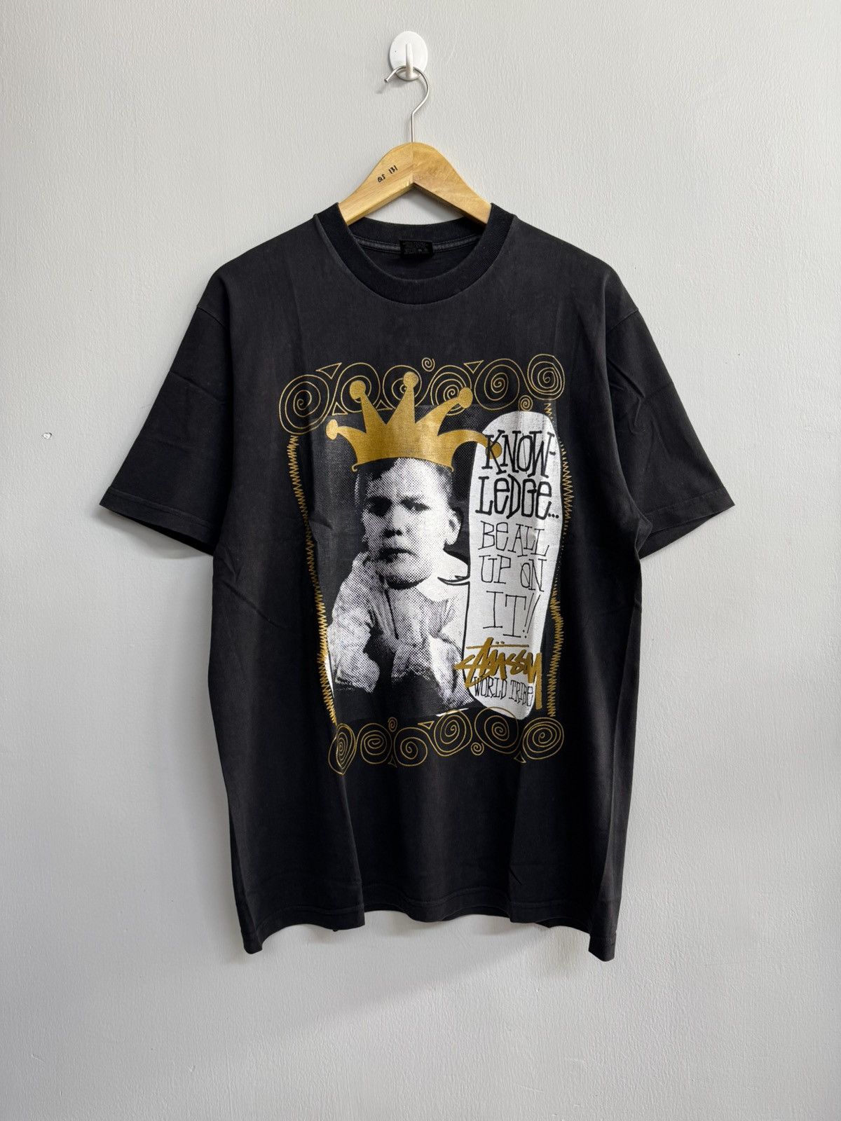 【STUSSY】 KNOWLEDGE BE ALL UP ON IT!! ロンT Streetwear × Stussy × Vintage STUSSY KNOWLEDGE BE ALL UP ON