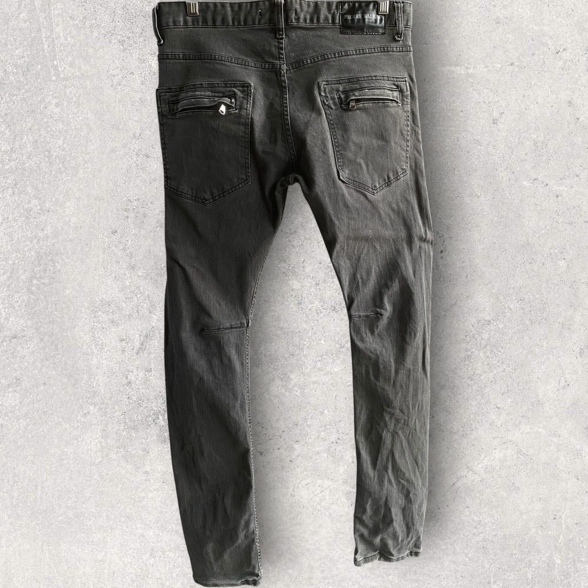 Balmain Balmain Biker Dart Knees Dark Grey Jeans Size US 32 / EU 48 - 4 Thumbnail