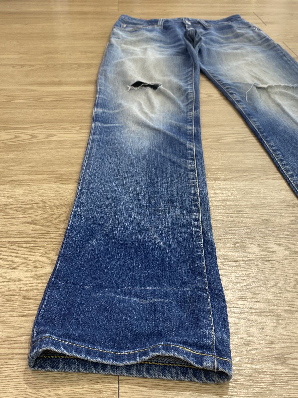 Edwin Blue Trip Edwin Blue Wash Style Distress Jeans Size US 29 - 3 Thumbnail