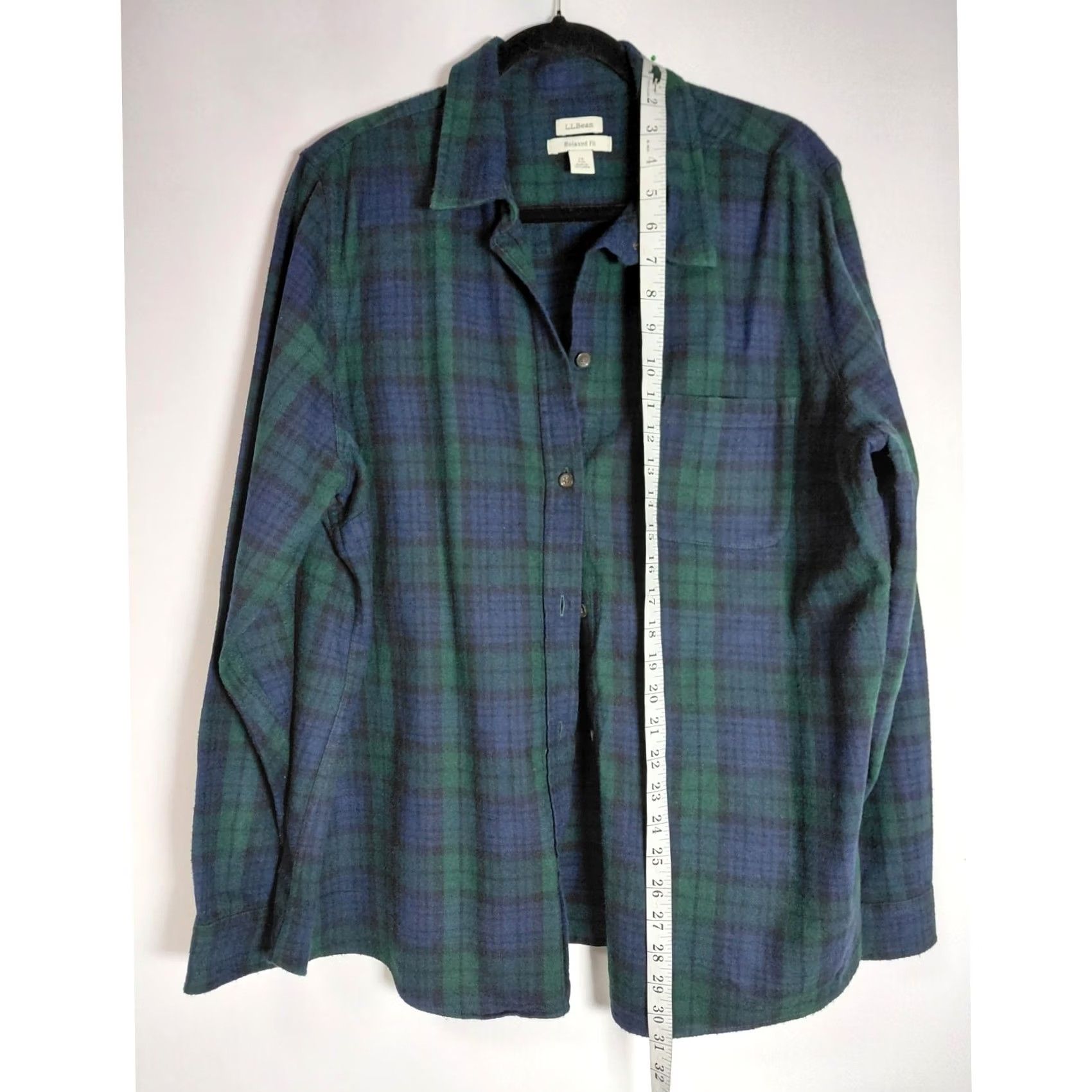 Vintage L.L.Bean Plaid Shirt Blue Green Relaxed Fit 1X Plus Long Sleeve Collared Button 100% Cotton Woven Size XL / US 12-14 / IT 48-50 - 6 Thumbnail
