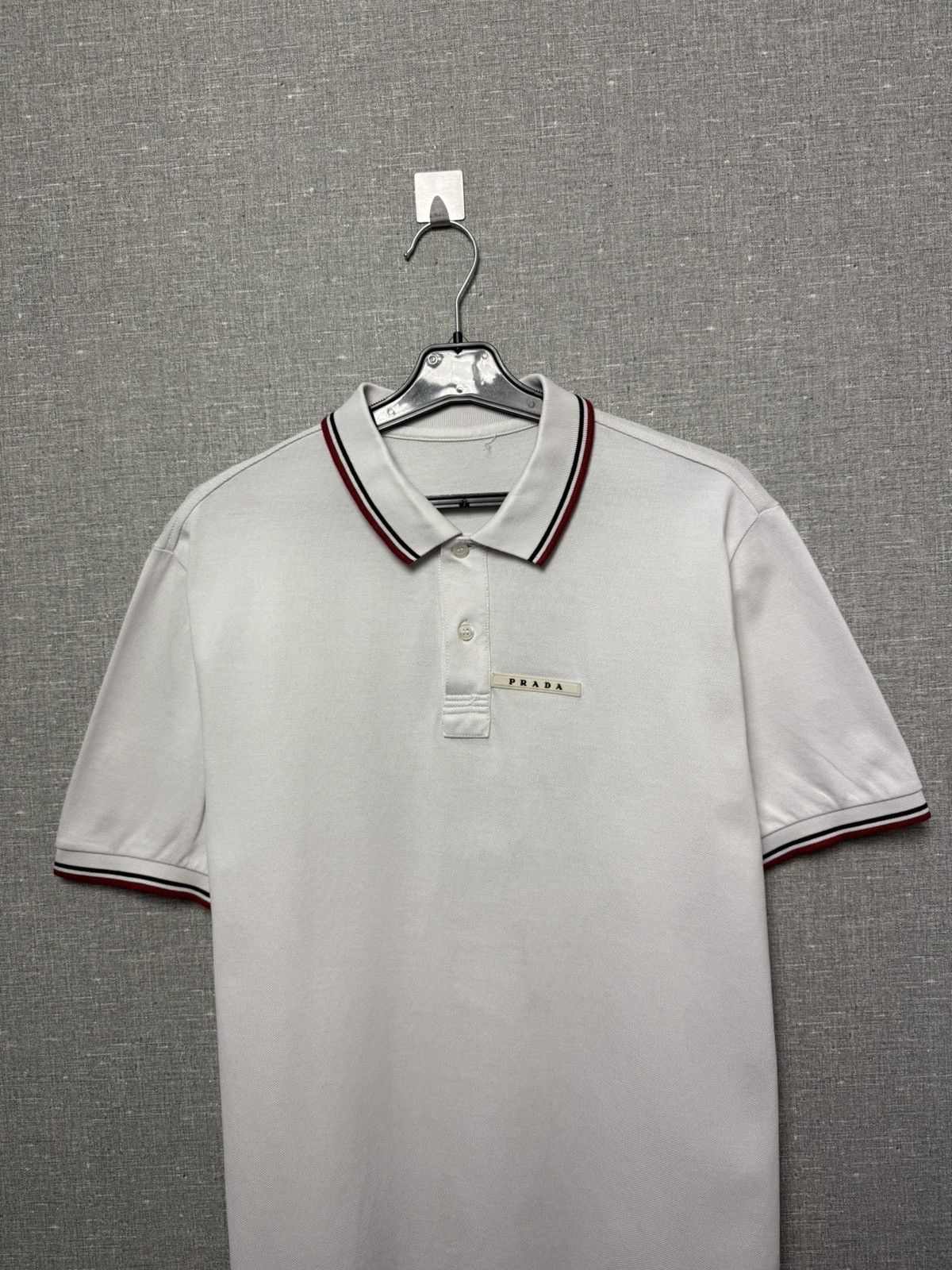 Prada Prada Milano White Tab Logo Men’s Polo T-Shirt Short Sleeve Size US L / EU 52-54 / 3 - 2 Thumbnail