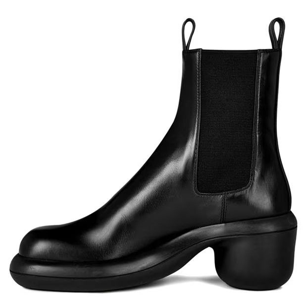 Jil Sander o1g2r1mq1024 Heel Leather Ankle Boots in Black Size US 10 / IT 40 - 2 Thumbnail