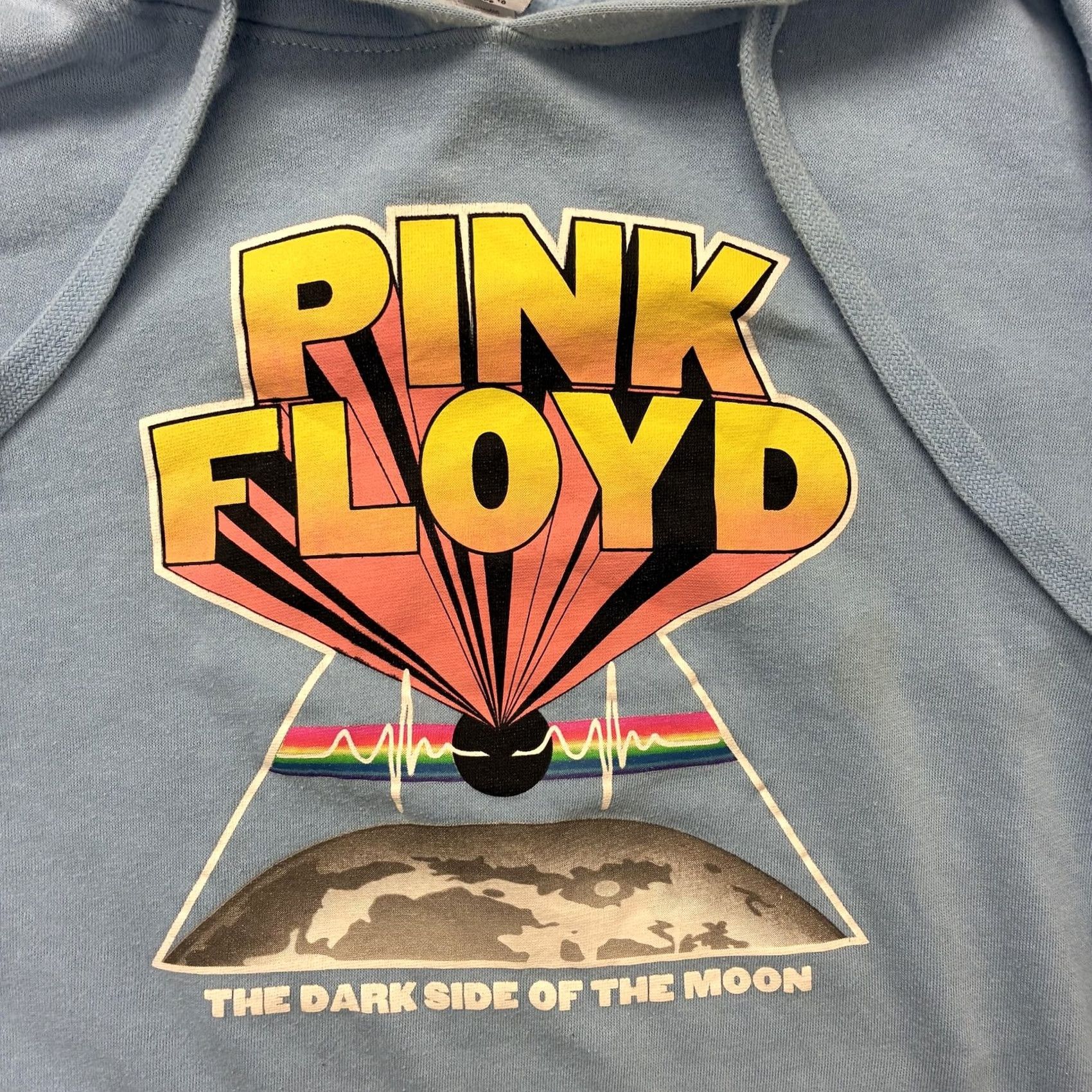 Vintage Pink Floyd Hoodie Mens XL Blue Fleece Dark Side Of The Moon Graphic Pullover Size US XL / EU 56 / 4 - 2 Thumbnail