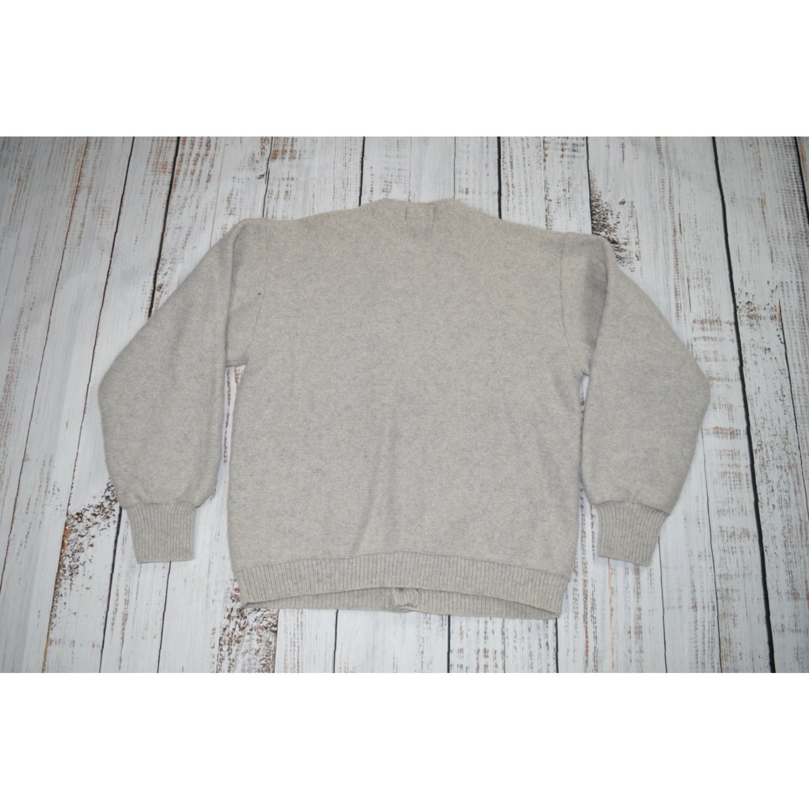 VINTAGE Bradford MFG 1950s Heather Grey Wool Knit Cardigan Men Large Casual