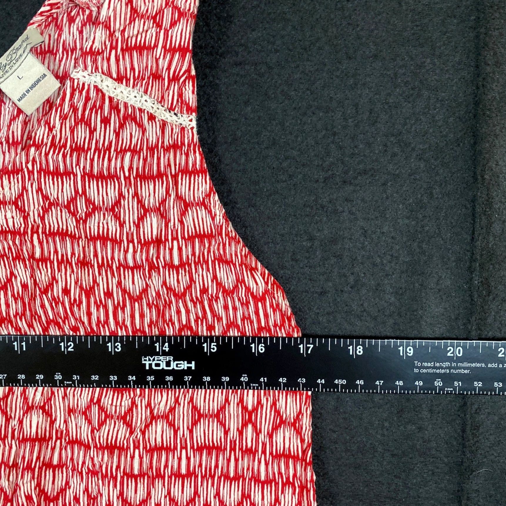 Lucky Brand Lucky Brand Womens Tank Red White Geometric Stripe V-Neck Sleeveless L Shirt Size L / US 10 / IT 46 - 6 Thumbnail