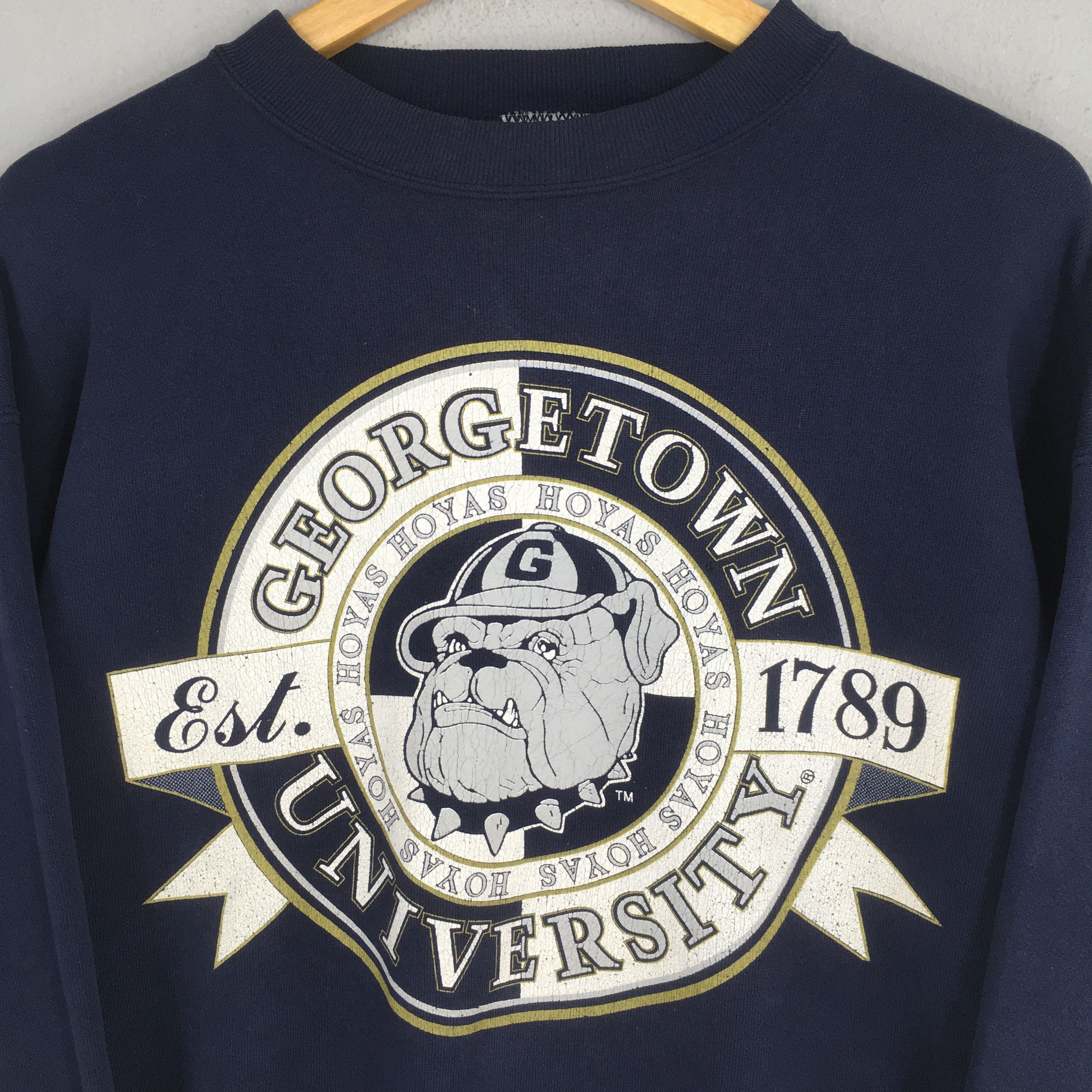 NCAA × Vintage Vintage 90s Georgetown Hoyas NCAA Sweatshirt Large Size US L / EU 52-54 / 3 - 2 Thumbnail