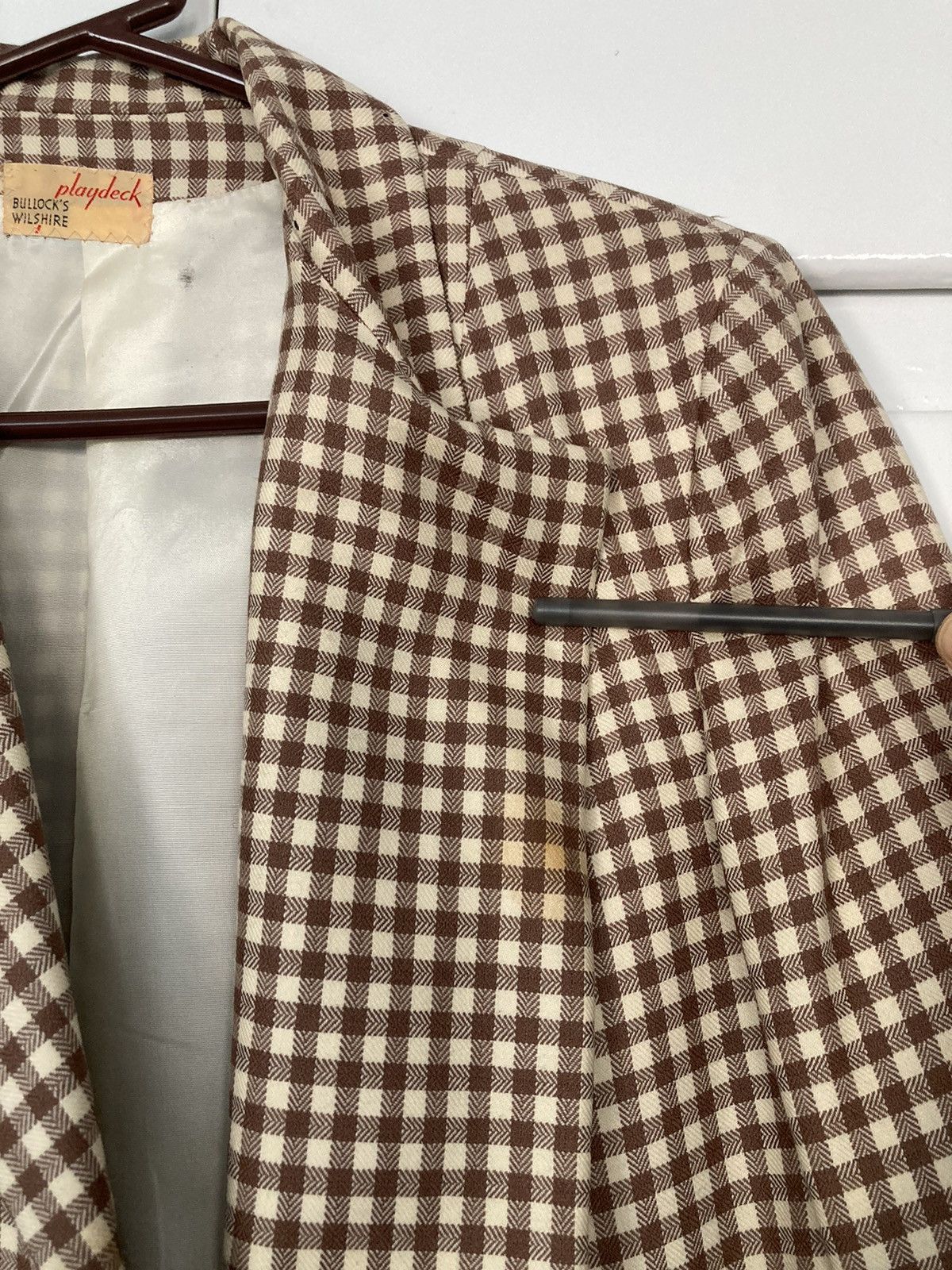 Vintage BULLOCK'S WILSHIRE PLAYDECK BLAZER JACKET COAT CHECKERED 60S Size ONE SIZE - 6 Thumbnail