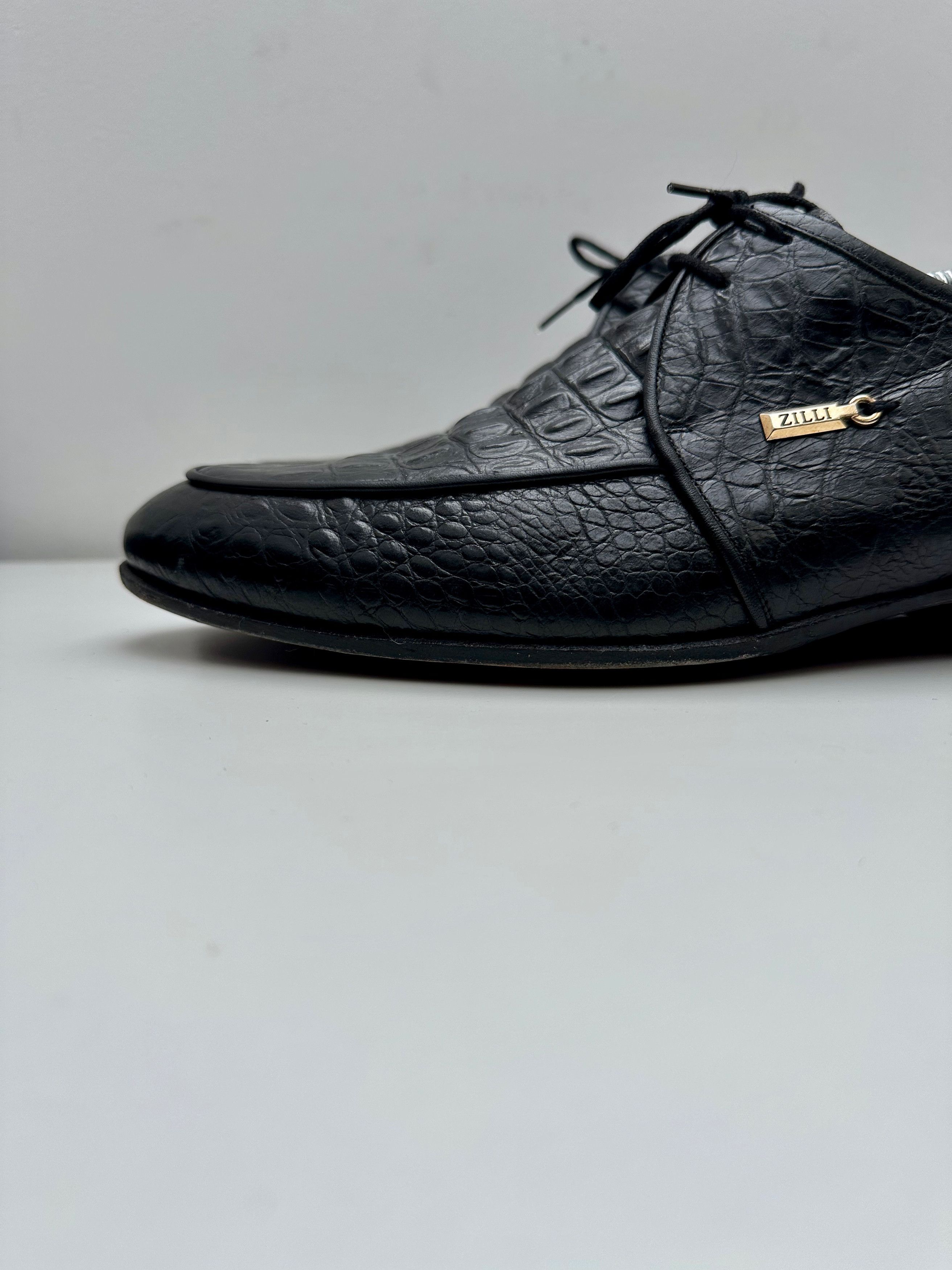 Zilli FREE TARIFF Zilli Black Dress Crocodile Leather Formal Shoes Size US 9 / EU 42 - 3 Thumbnail