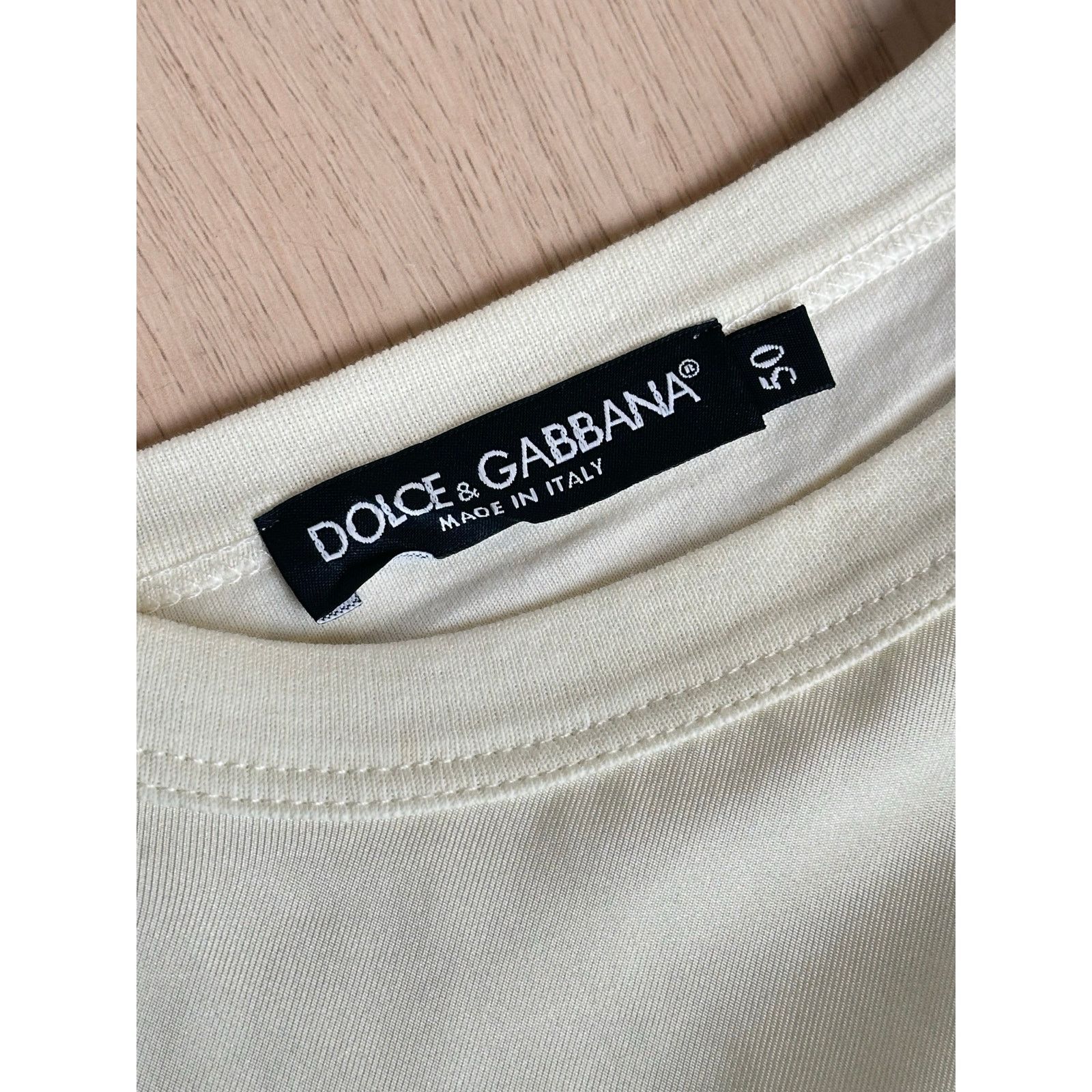 Dolce & Gabbana Rare Dolce and Gabbaba L/S Beige Silk Tee "#dgFamily" - Mint Size US M / EU 48-50 / 2 - 3 Thumbnail
