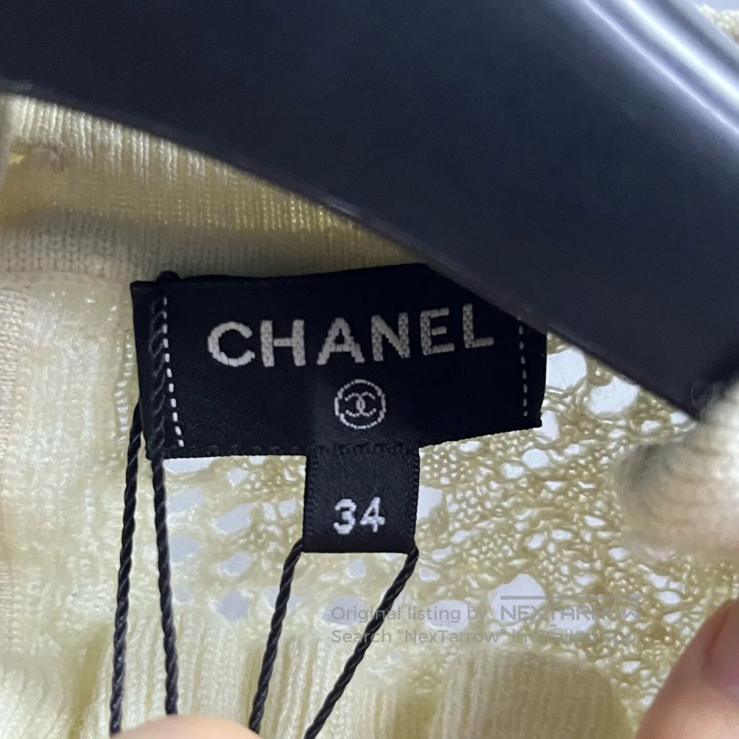 Chanel Chanel Solid-colored striped long-sleeved knit sweater| Size XS / US 0-2 / IT 36-38 - 3 Thumbnail