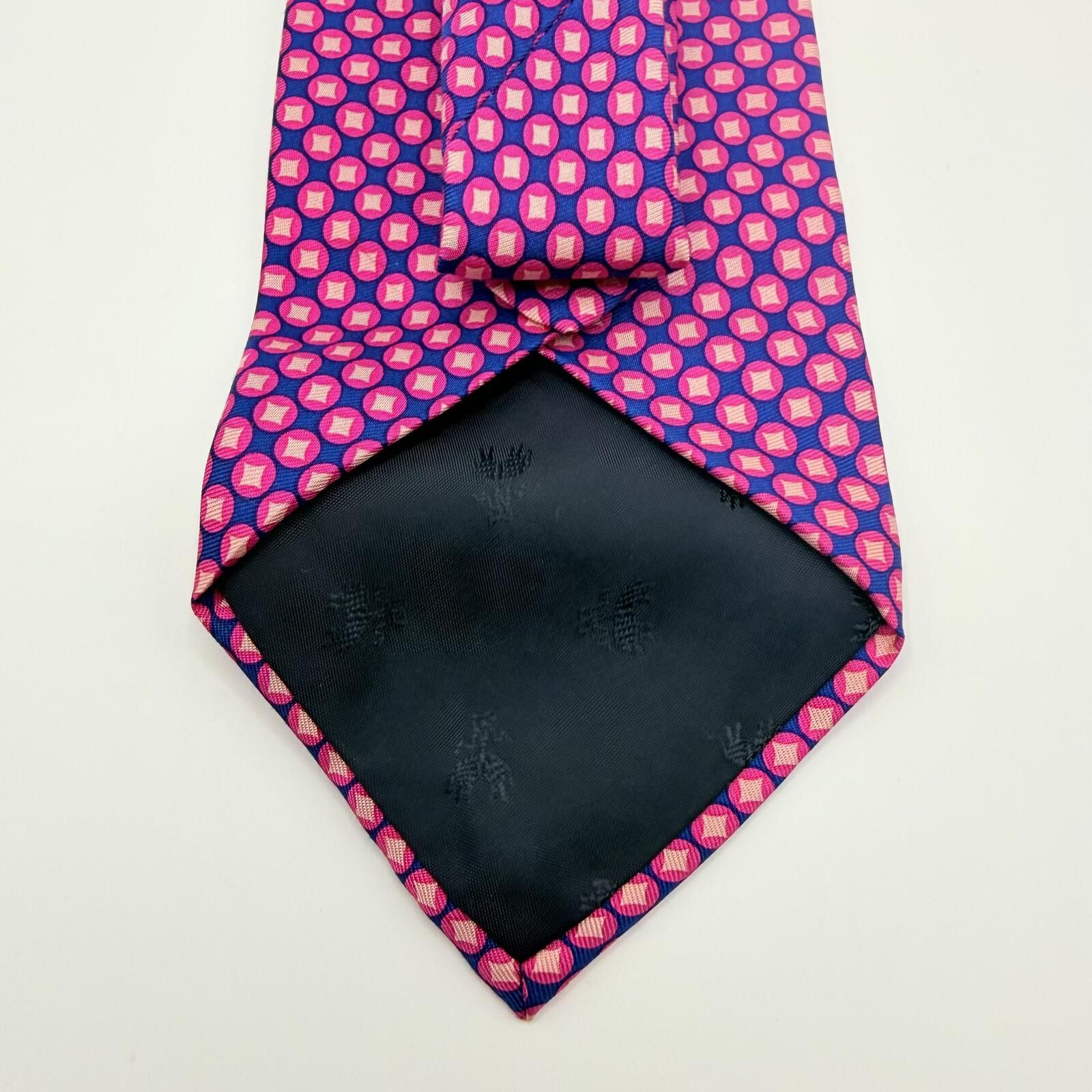 Brooks Brothers Brooks Brothers Tie Men's Pink Blue 346 Geometric Pattern Size ONE SIZE - 3 Thumbnail