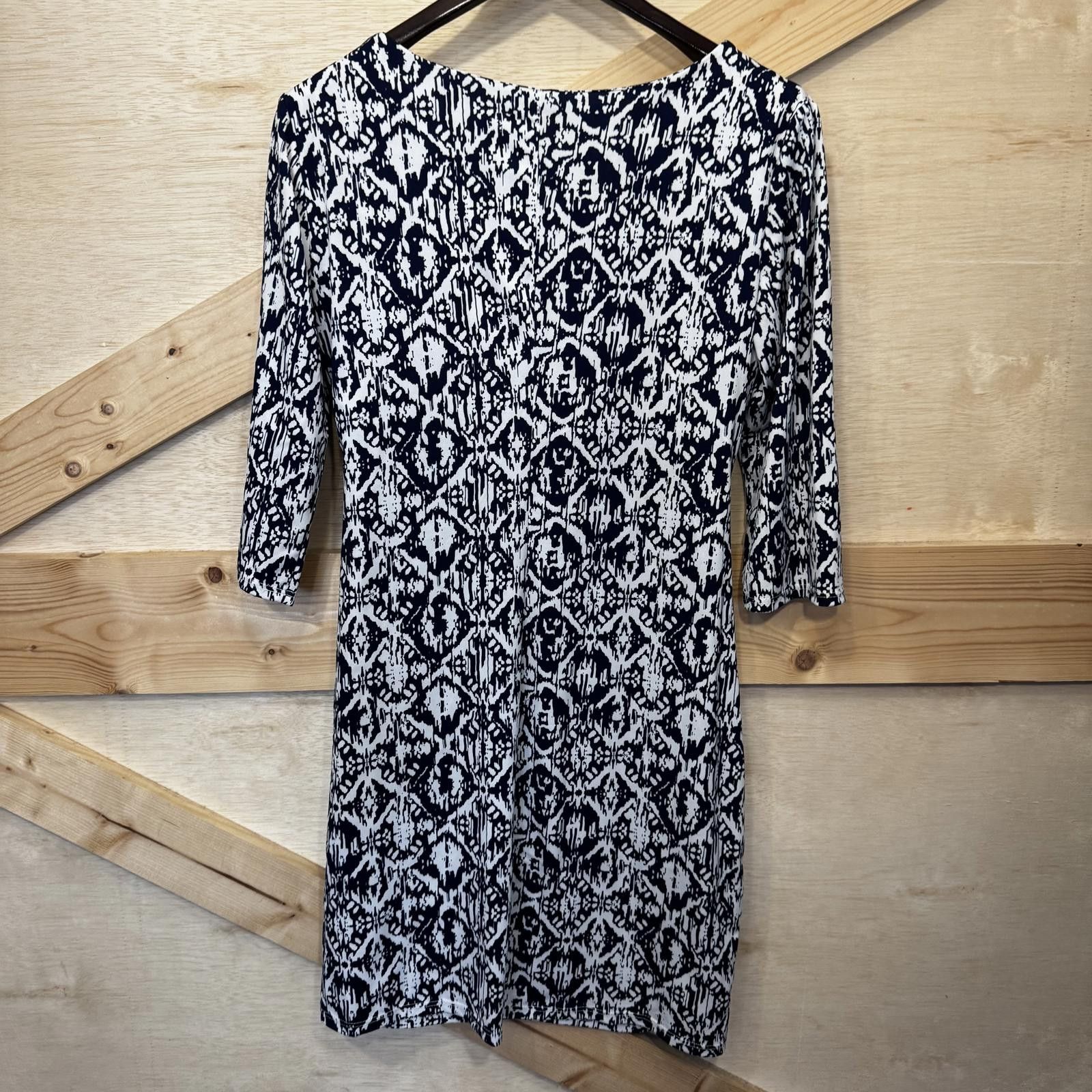 Designer AA Studio Women's Size 12 Navy and White Wrap Dress Midi Size XL / US 12-14 / IT 48-50 - 2 Thumbnail