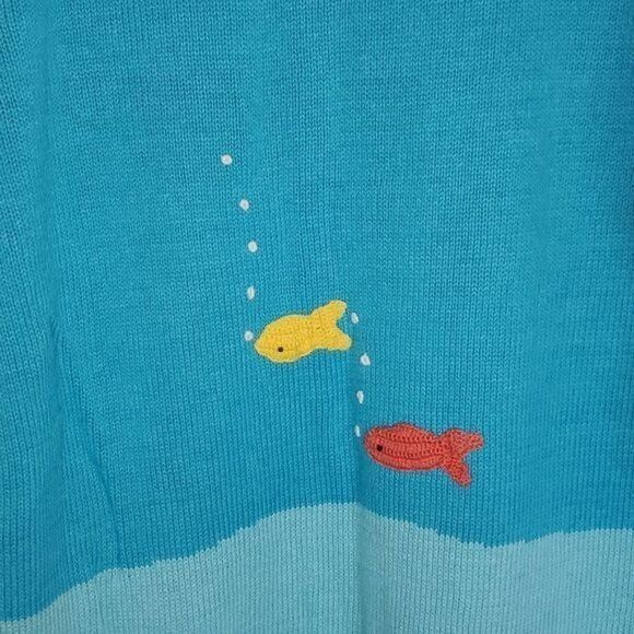 Vintage Storybook Knits Vintage Hand Knitted Aquatic Fish Themed Li Size S / US 4 / IT 40 - 9 Thumbnail