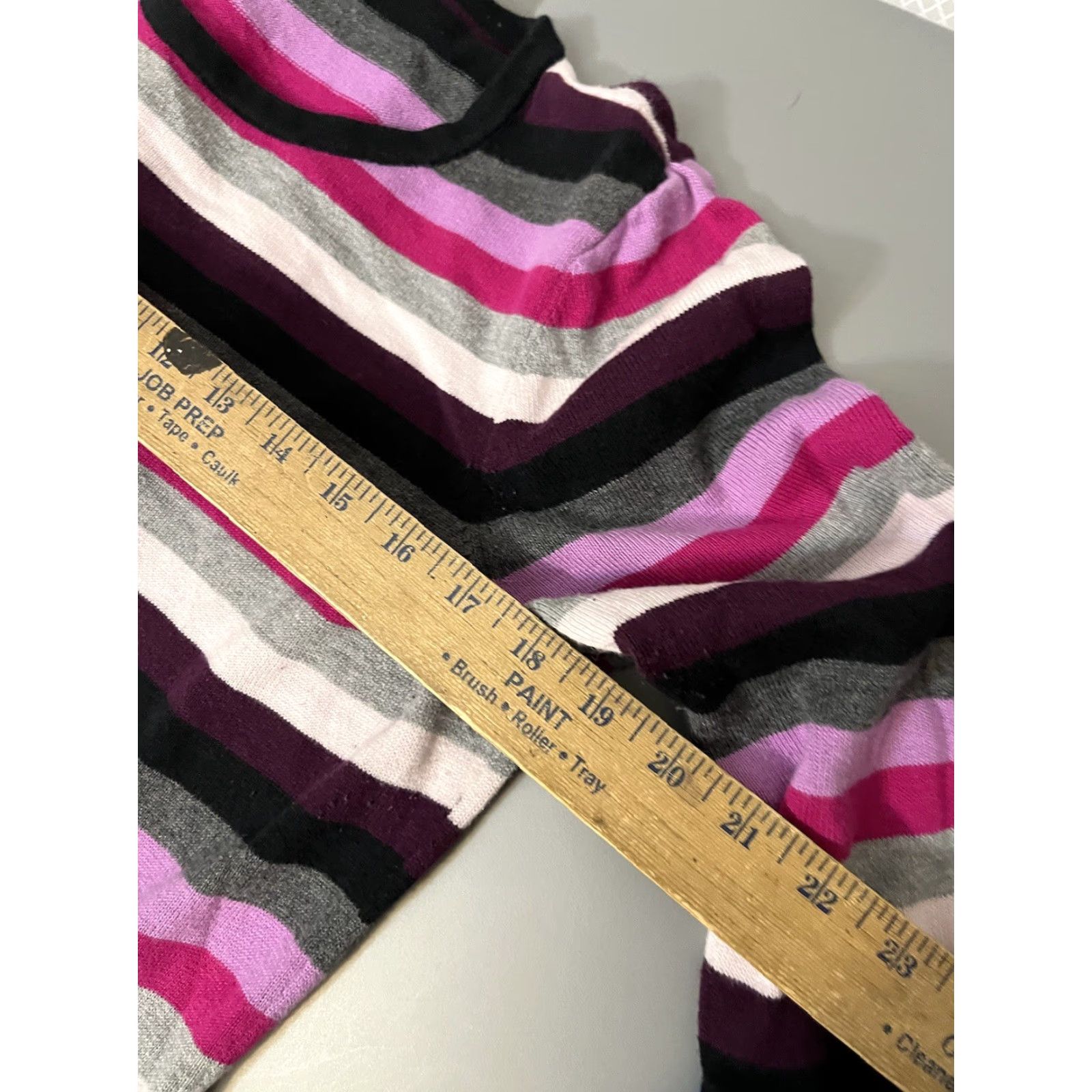 Vince Camuto Vince Camuto Tura Sz L Multicolor Stripe Cotton Sweater Top Shirt Womens Pullover Crew Neck Long Sleeve Knit Hip Length Size L / US 10 / IT 46 - 5 Thumbnail
