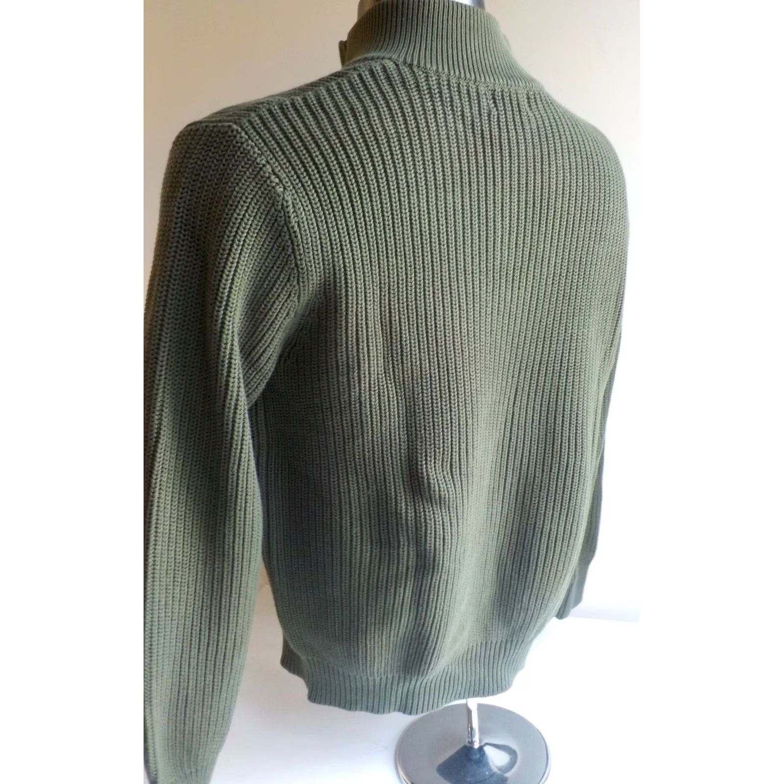 Vintage L.L. Bean Henley Sweater Shirt Knit 100% Cotton Army Green Medium 4 Buttons Mens Size US M / EU 48-50 / 2 - 4 Thumbnail