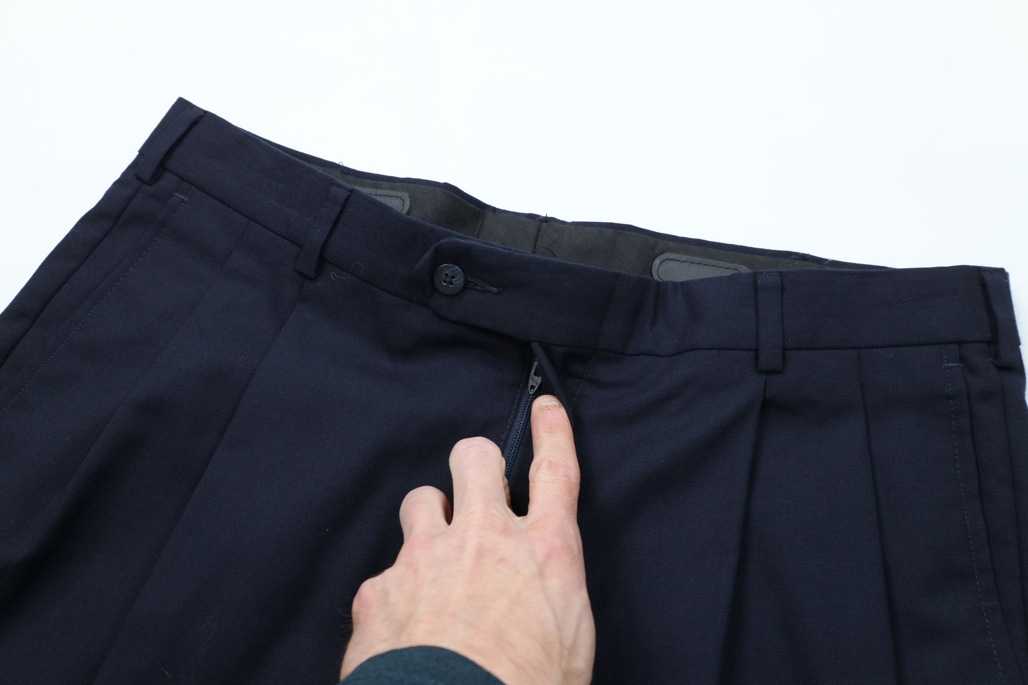 Vintage Vintage 70s Streetwear Wool Wide Leg Chino Pants Blue USA Size US 36 / EU 52 - 8 Thumbnail