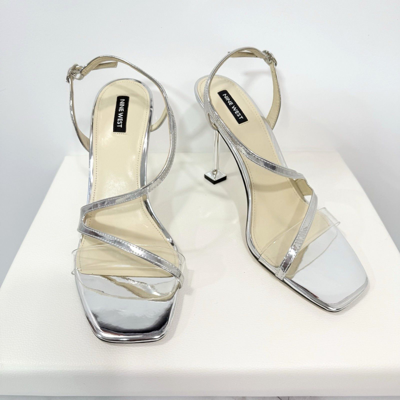 Nine West Nine West Heels Pumps Silver Open Toe Wo's Size 10 Size US 10 / IT 40 - 11 Thumbnail