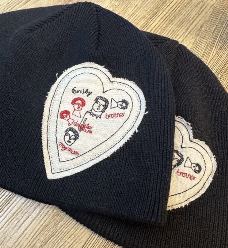 Japanese Brand Outdoor retro y2k family embroidered heart patch beanie hat Size ONE SIZE - 4 Thumbnail