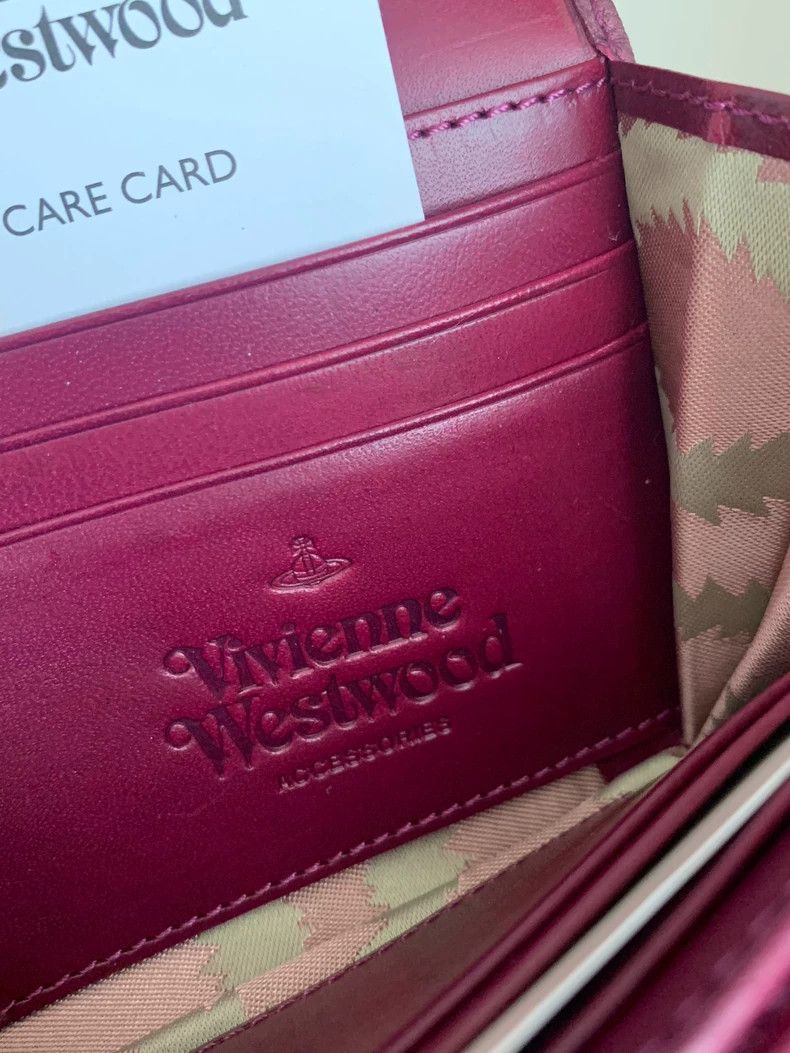 Vivienne Westwood Vivienne Westwood Lychee texture Saturn purple red wallet Size ONE SIZE - 6 Thumbnail