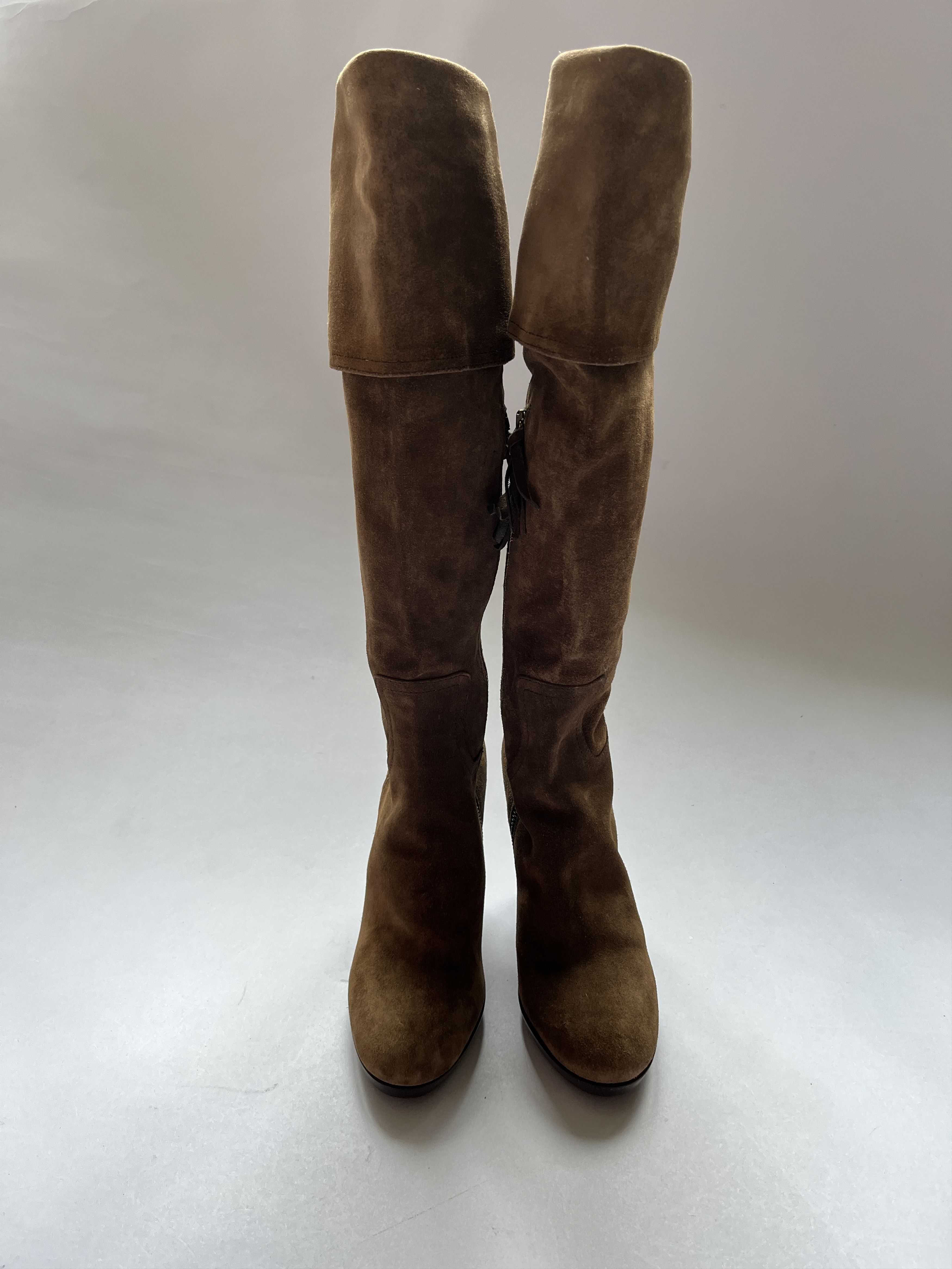 Miu Miu ⚡️QUICK SALE⚡️Miu Miu Brown Suede High Heeled Boots Size US 5 / IT 35 - 4 Thumbnail