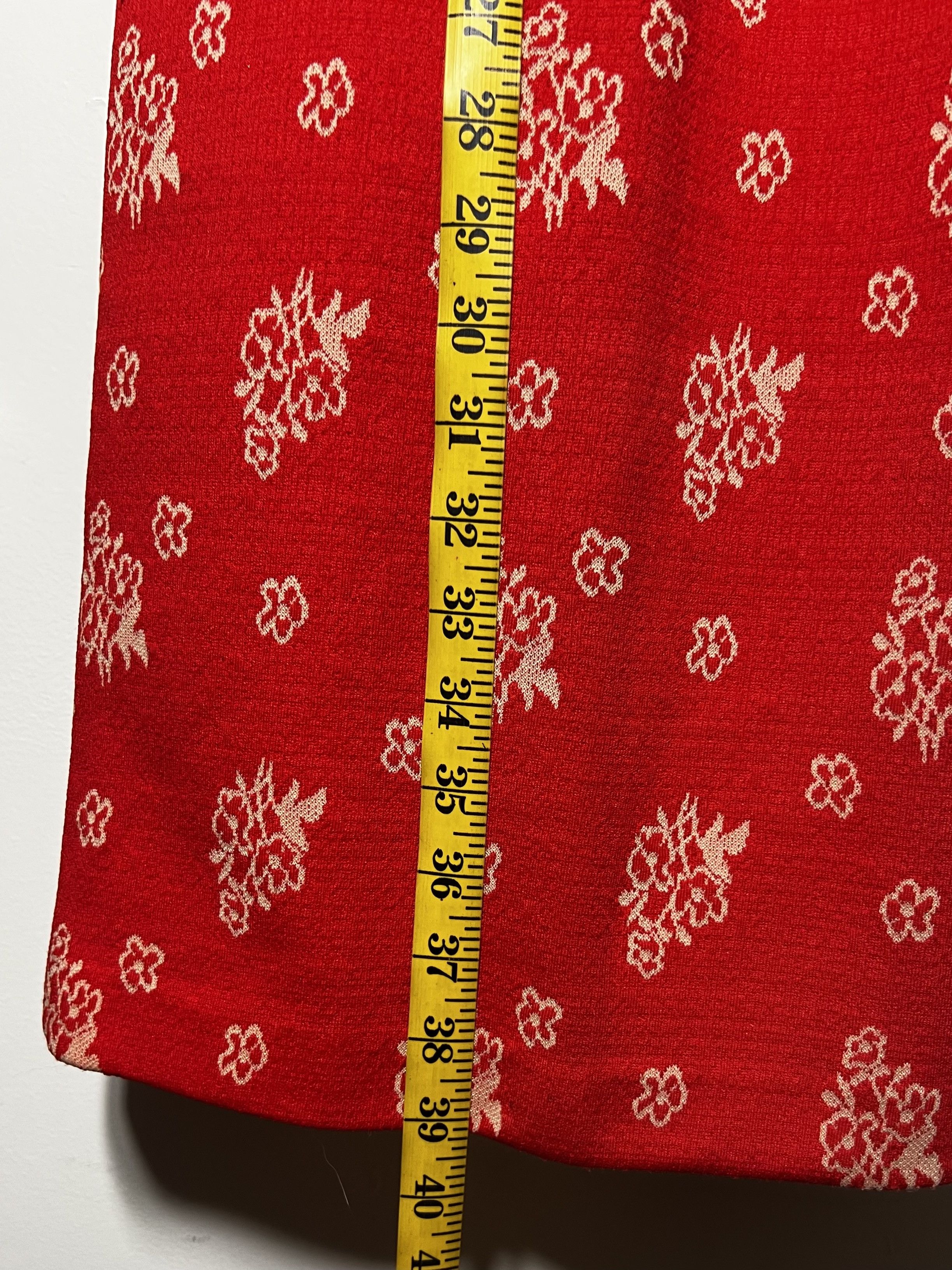 Vintage Vintage 60's-70's 2pcs High Waist Red Chinese Floral Suit Size 28" / US 6 / IT 42 - 14 Thumbnail