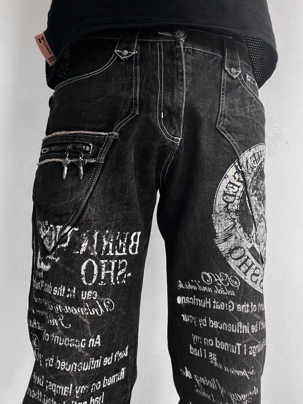BERNINGS SHO 2000s Berning Sho Avant-Garde Flared Jeans Size US 32 / EU 48 - 5 Thumbnail